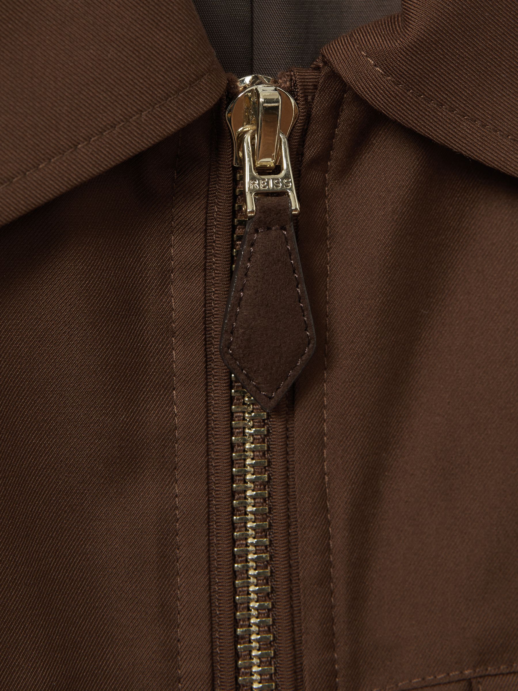Nylon Zip-Front Jacket in Tobacco Brown - Image 6 of 6