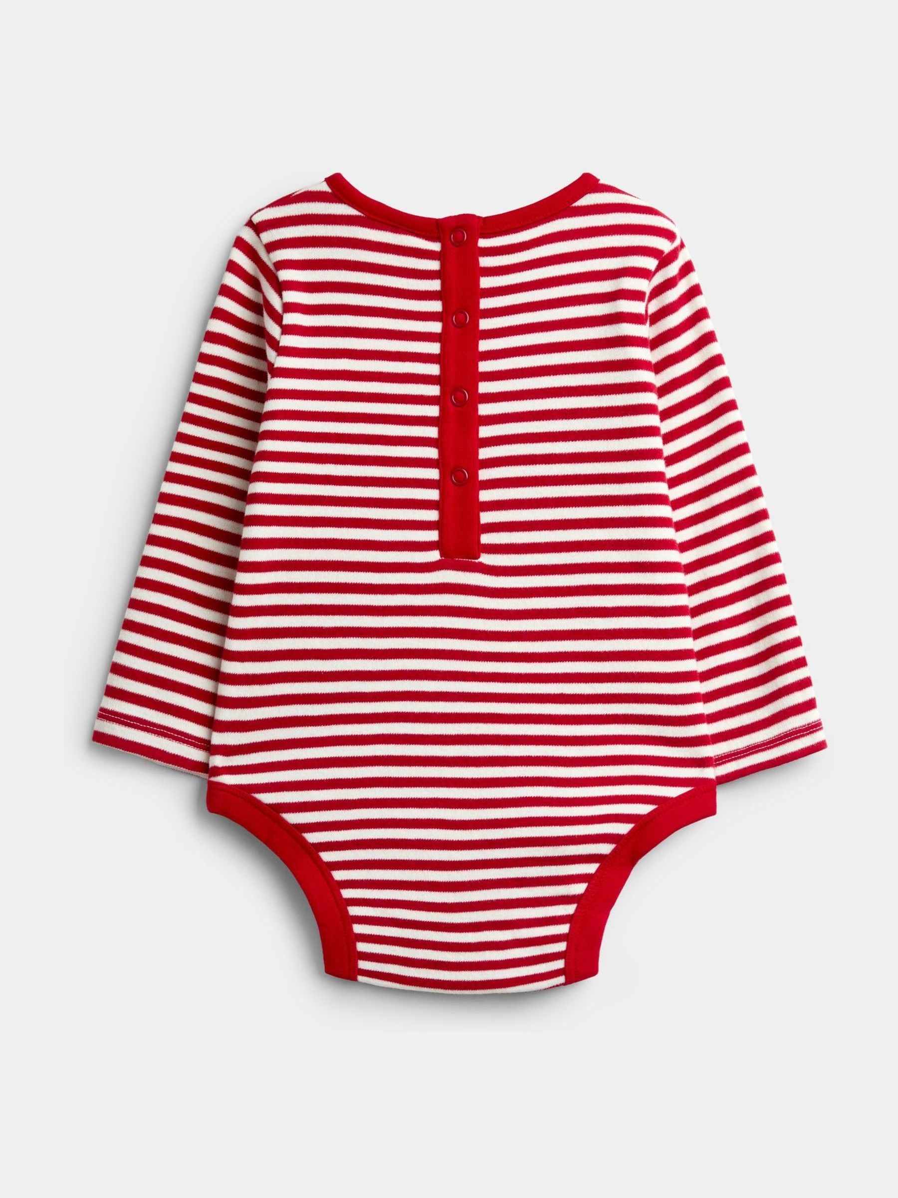 Navy Blue Christmas Embroidered Dungaree & Bodysuit Set - Image 3 of 6