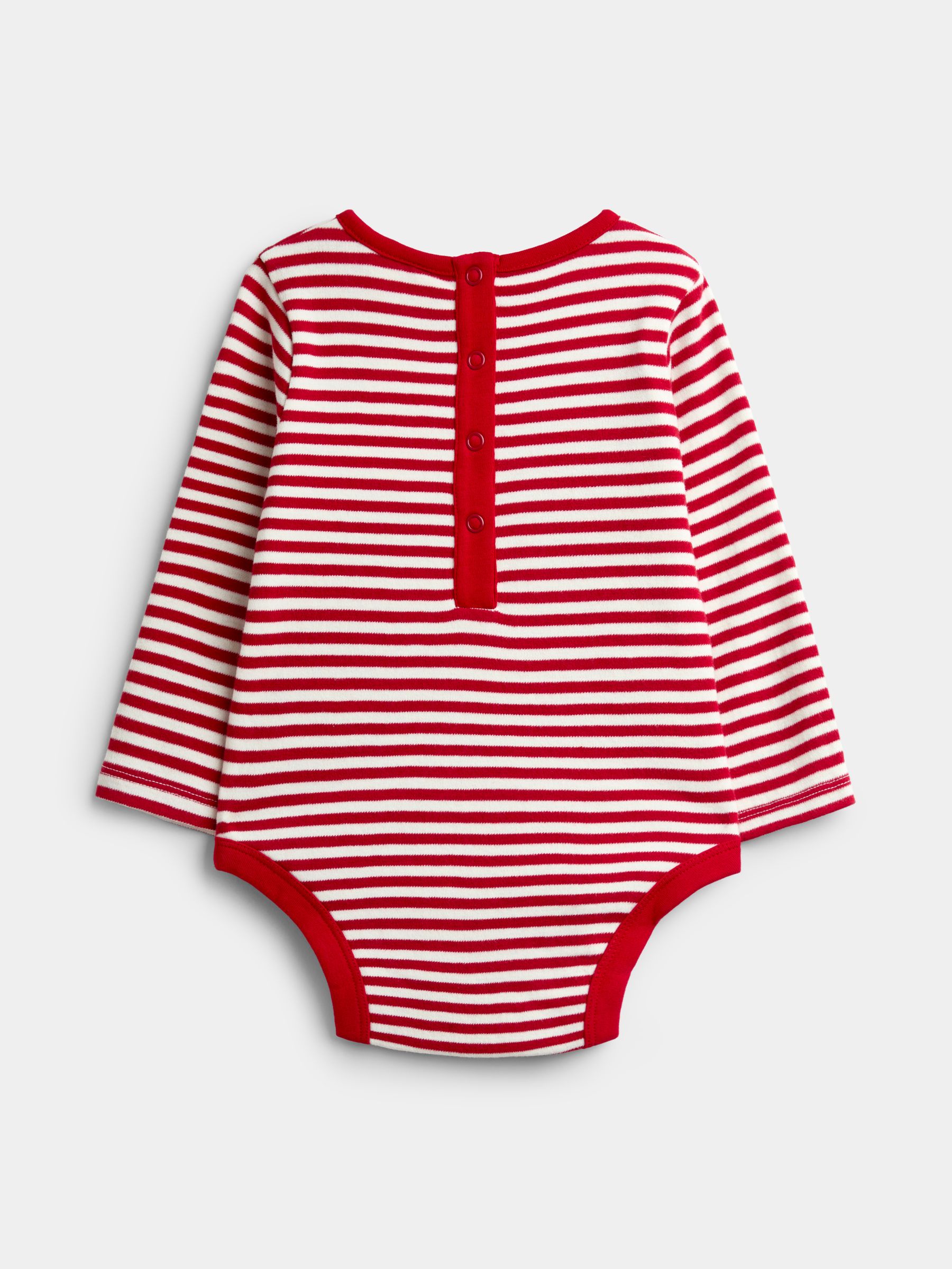Navy Blue Christmas Embroidered Dungaree & Bodysuit Set - Image 7 of 10