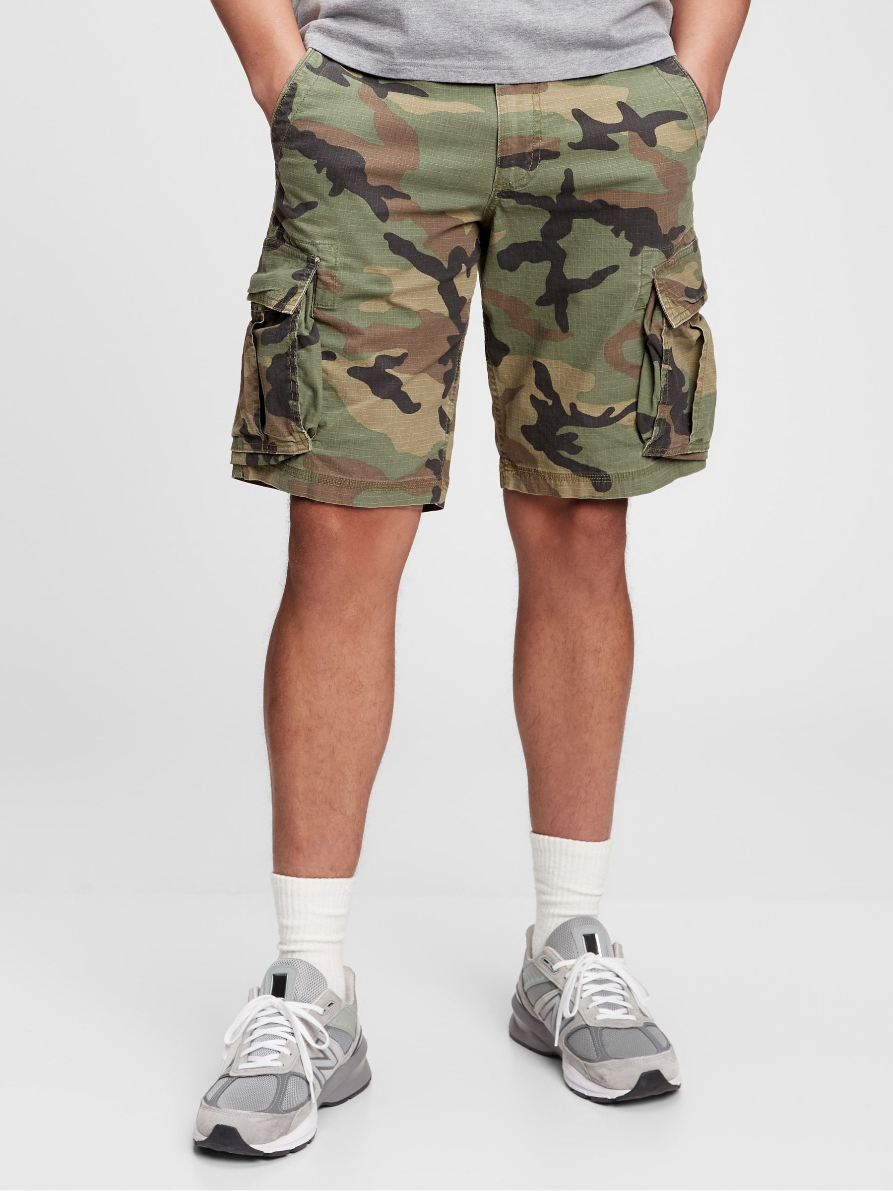 Green Camo 11" Cargo Shorts - Image 1 of 1