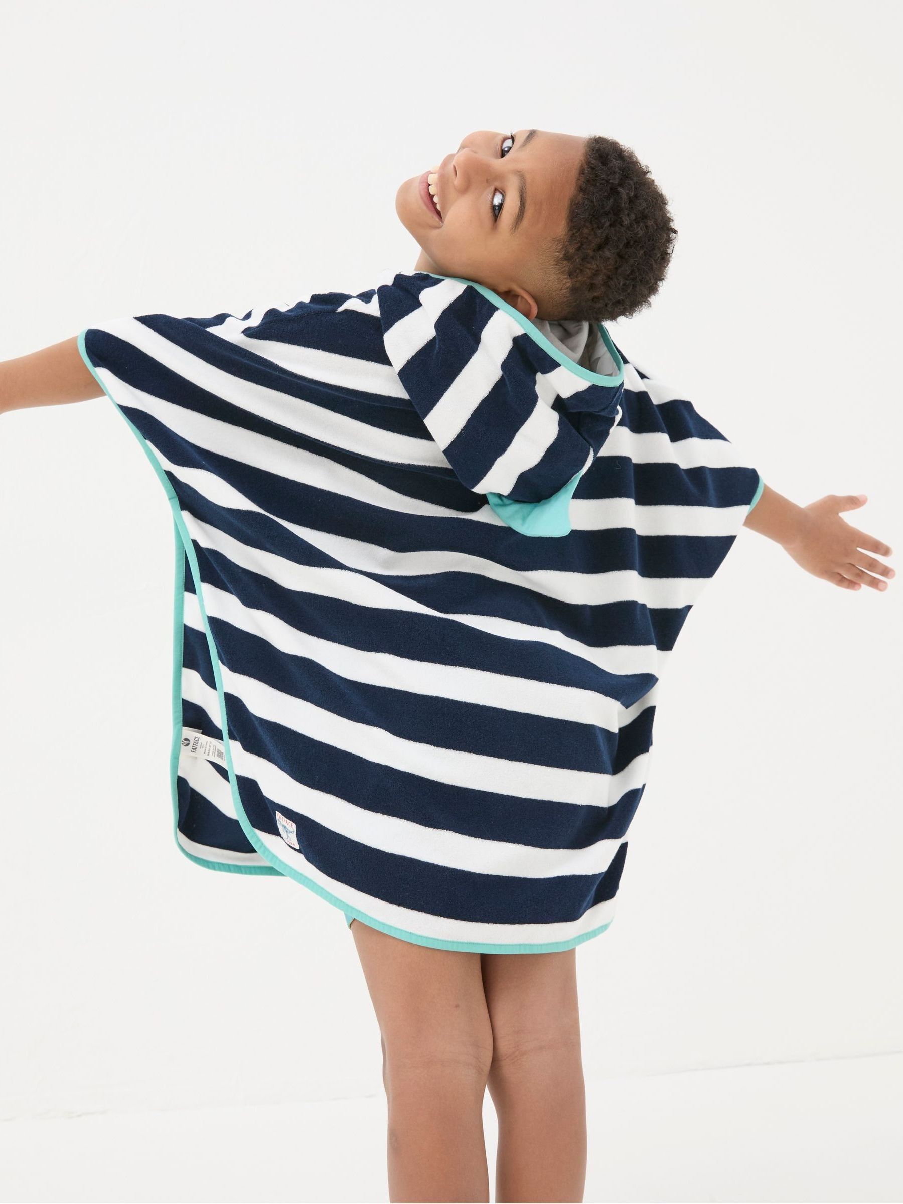 Blue Shark Towelling Poncho - Image 2 of 4
