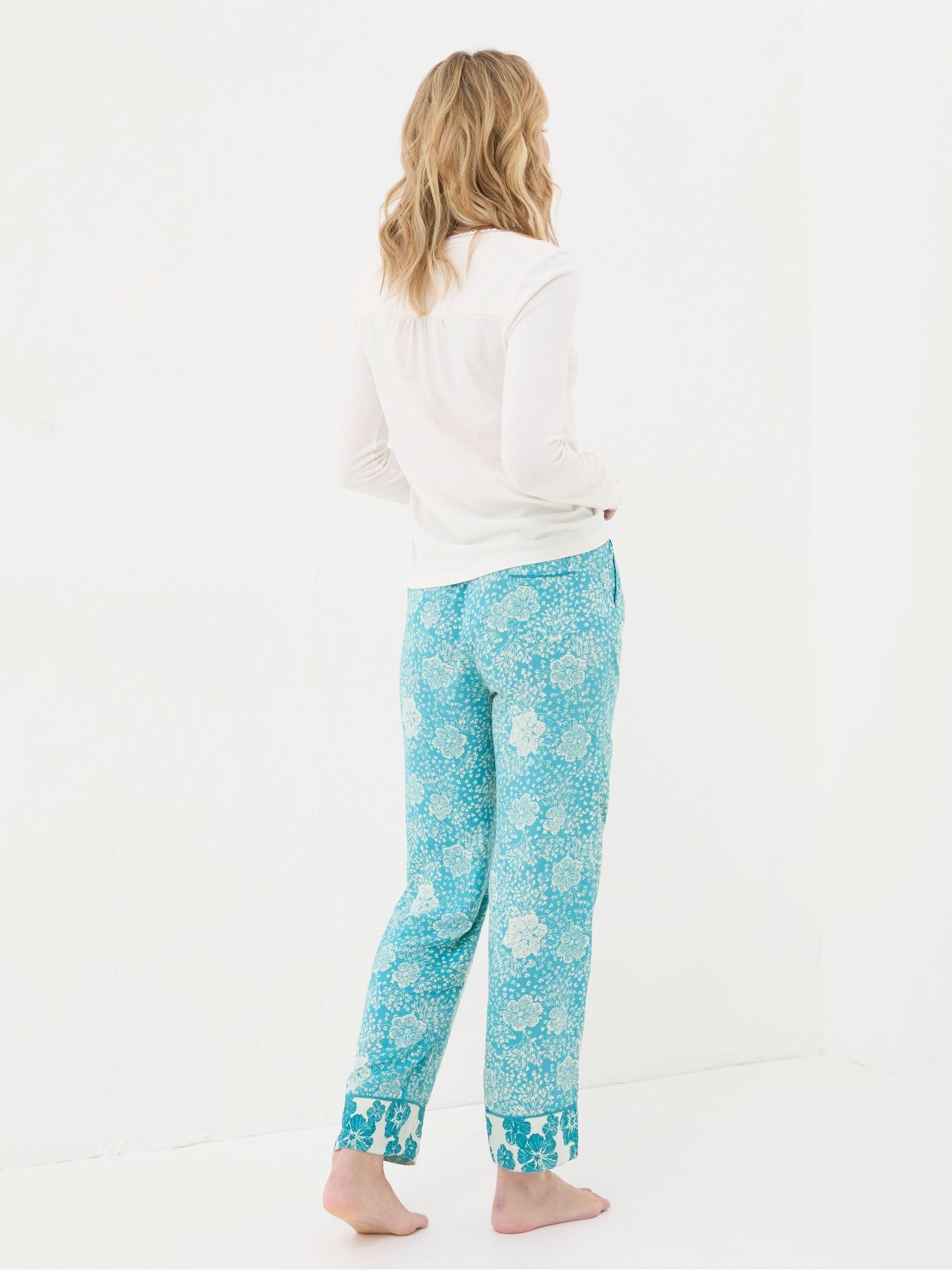 Eva Blue Spaced Floral Trousers - Image 2 of 3