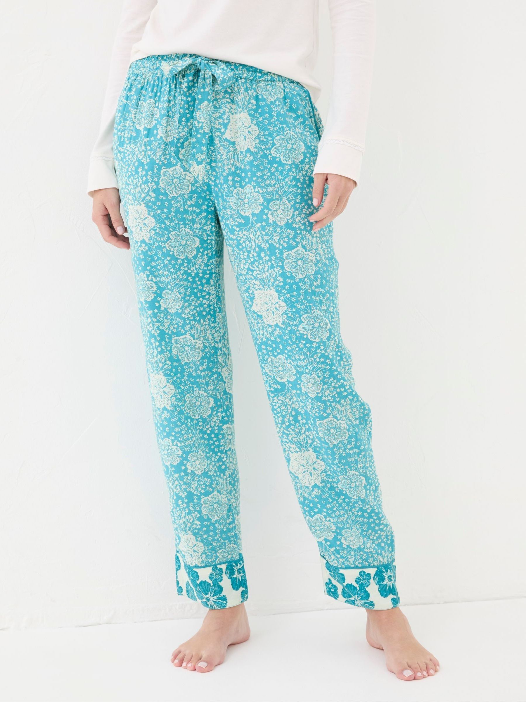 Eva Blue Spaced Floral Trousers - Image 3 of 3
