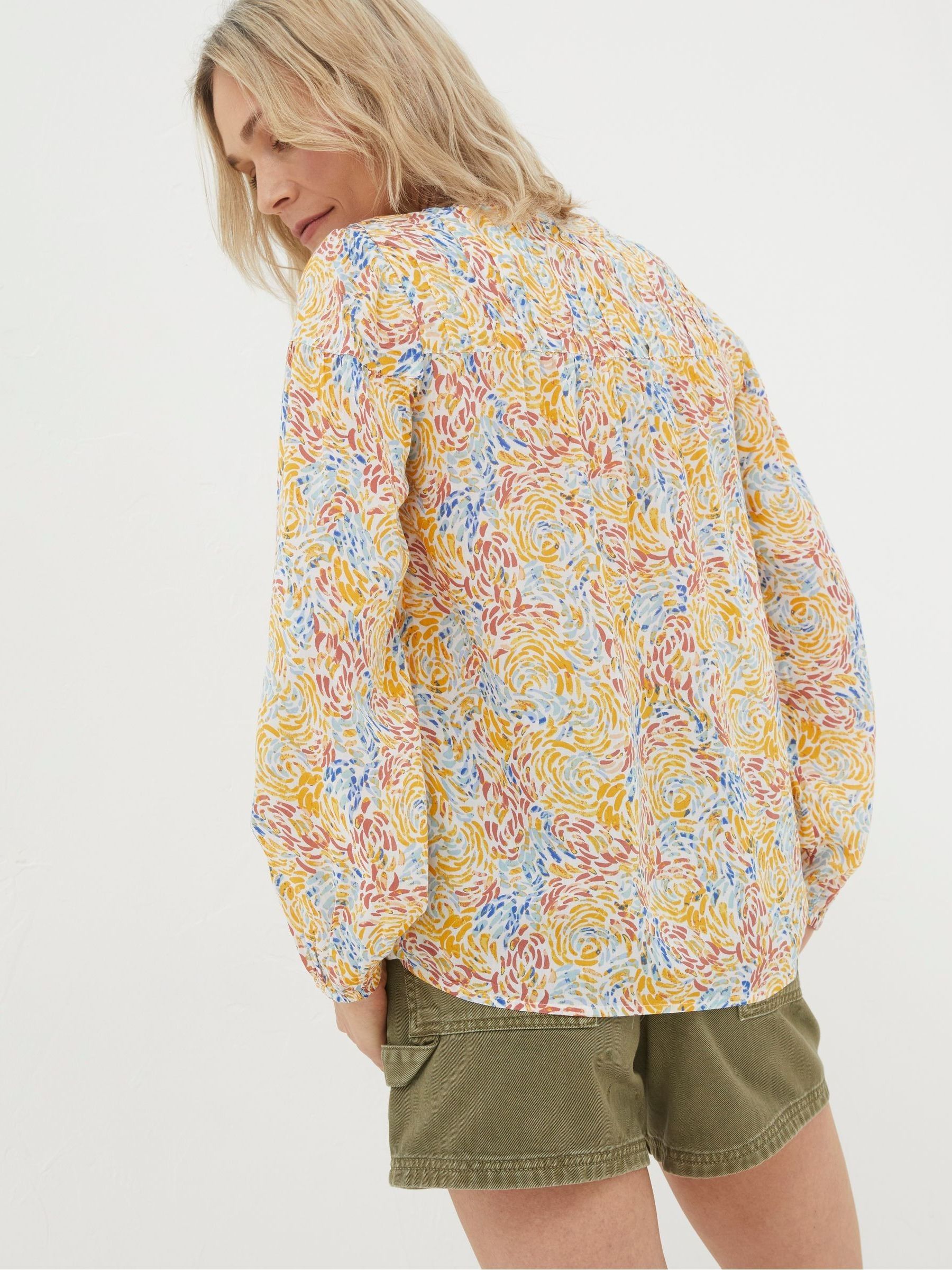 Natural Watercolour Strokes Blouse - Image 2 of 5 Natural Watercolour Strokes Blouse - Image 2 of 5