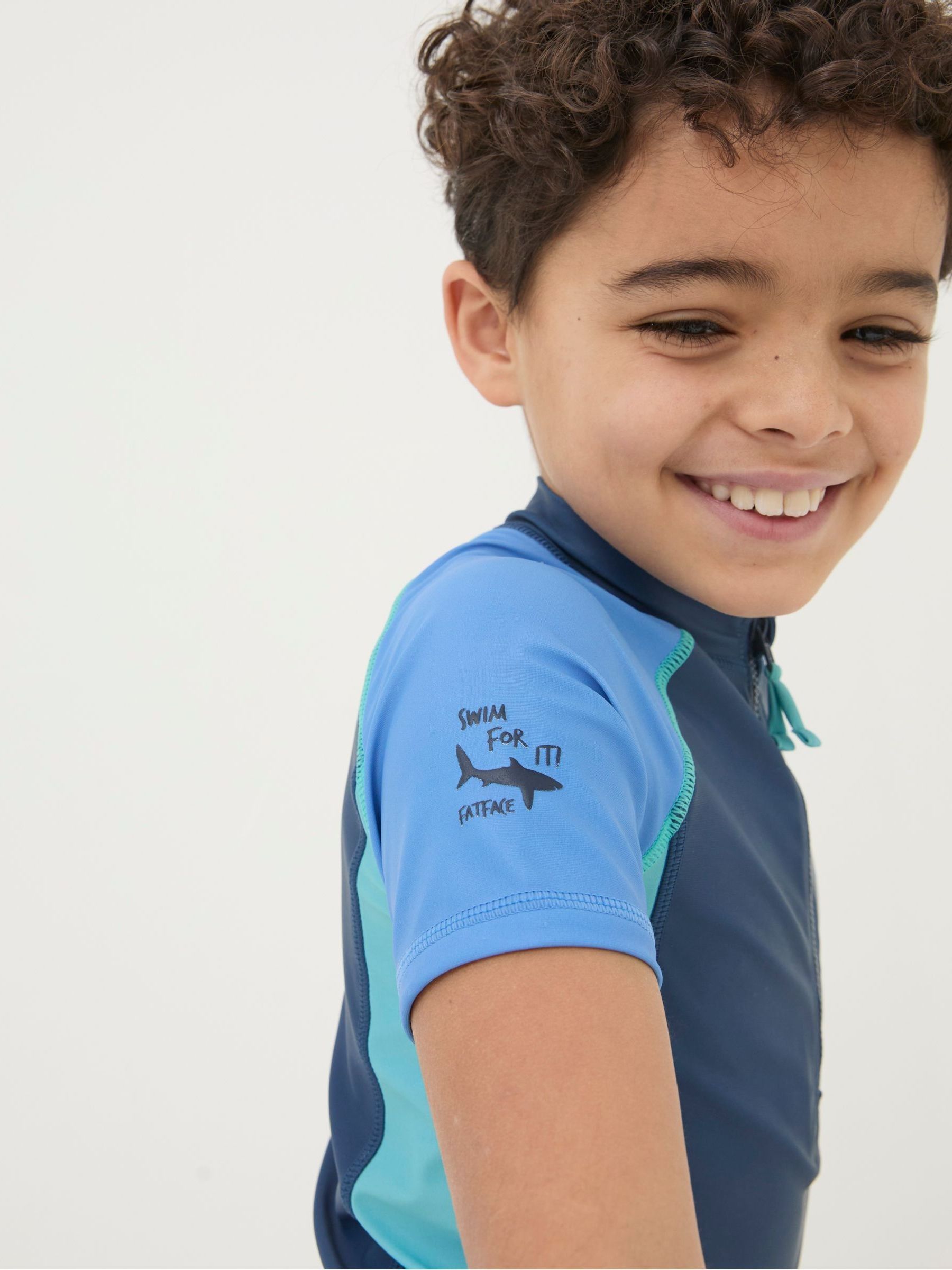 Blue Colour Block Rash Vest - Image 4 of 4