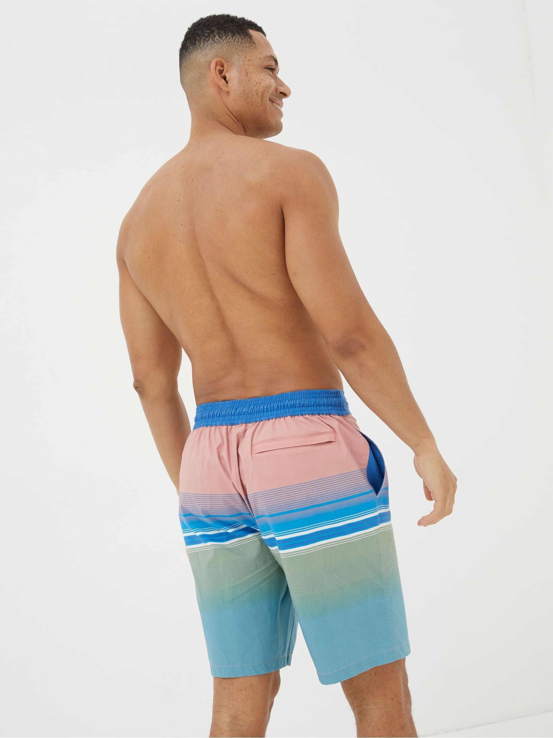 Camber Pink Placement Stripe Swim Shorts - Image 2 of 4