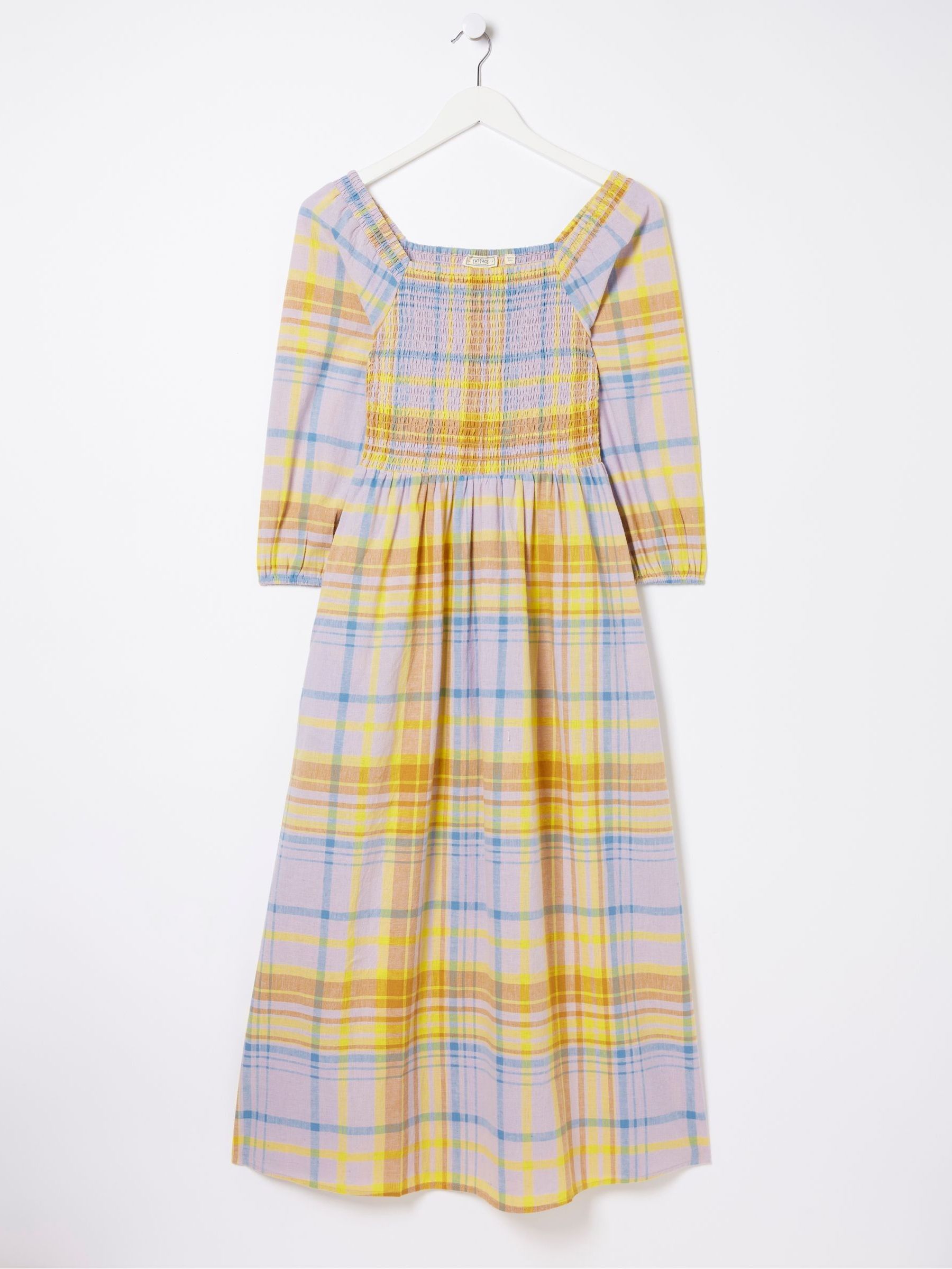 Adele Yellow Midi Dress With Linen - Image 5 of 5