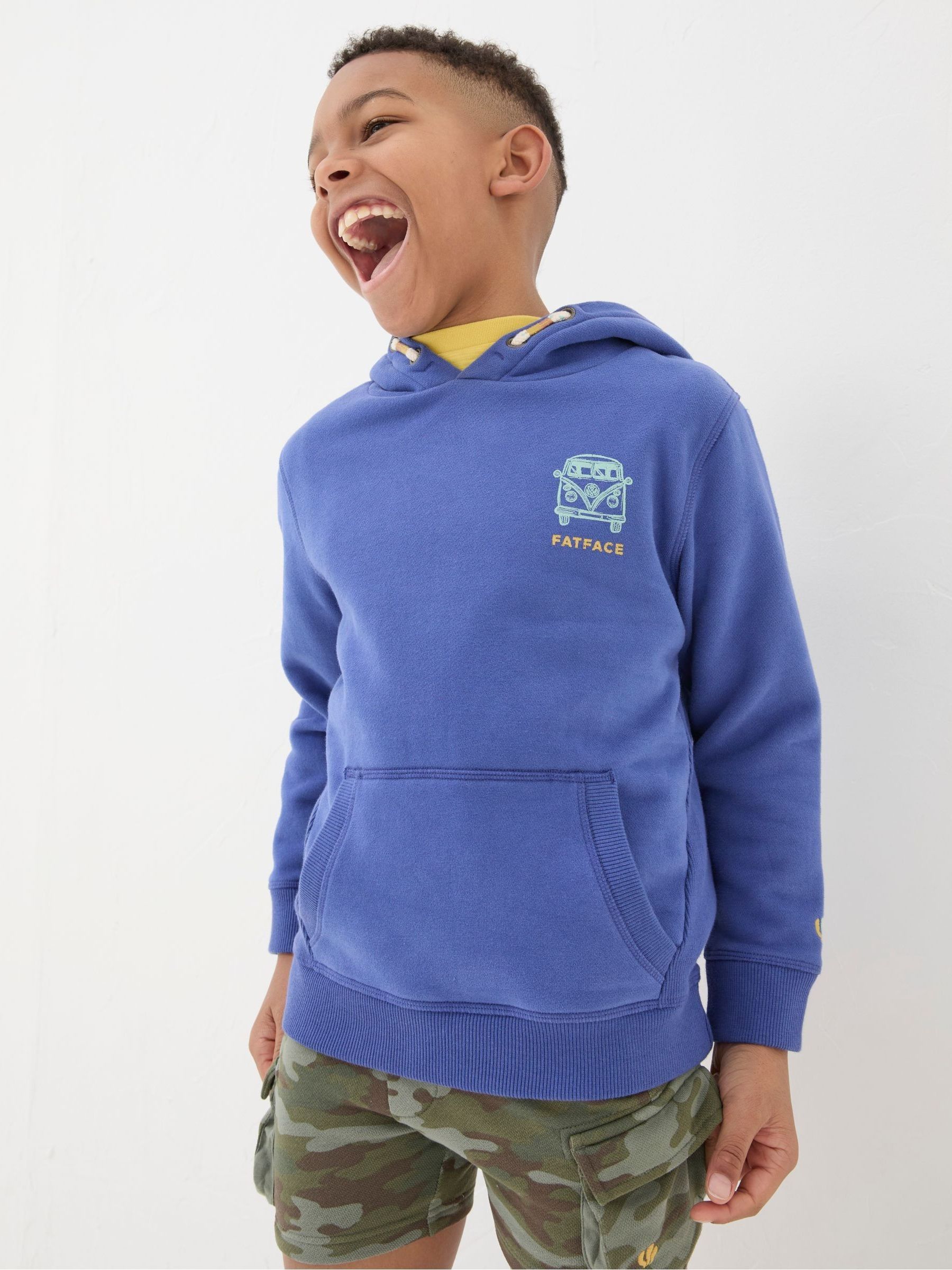 Blue Graphic Popover Hoodie