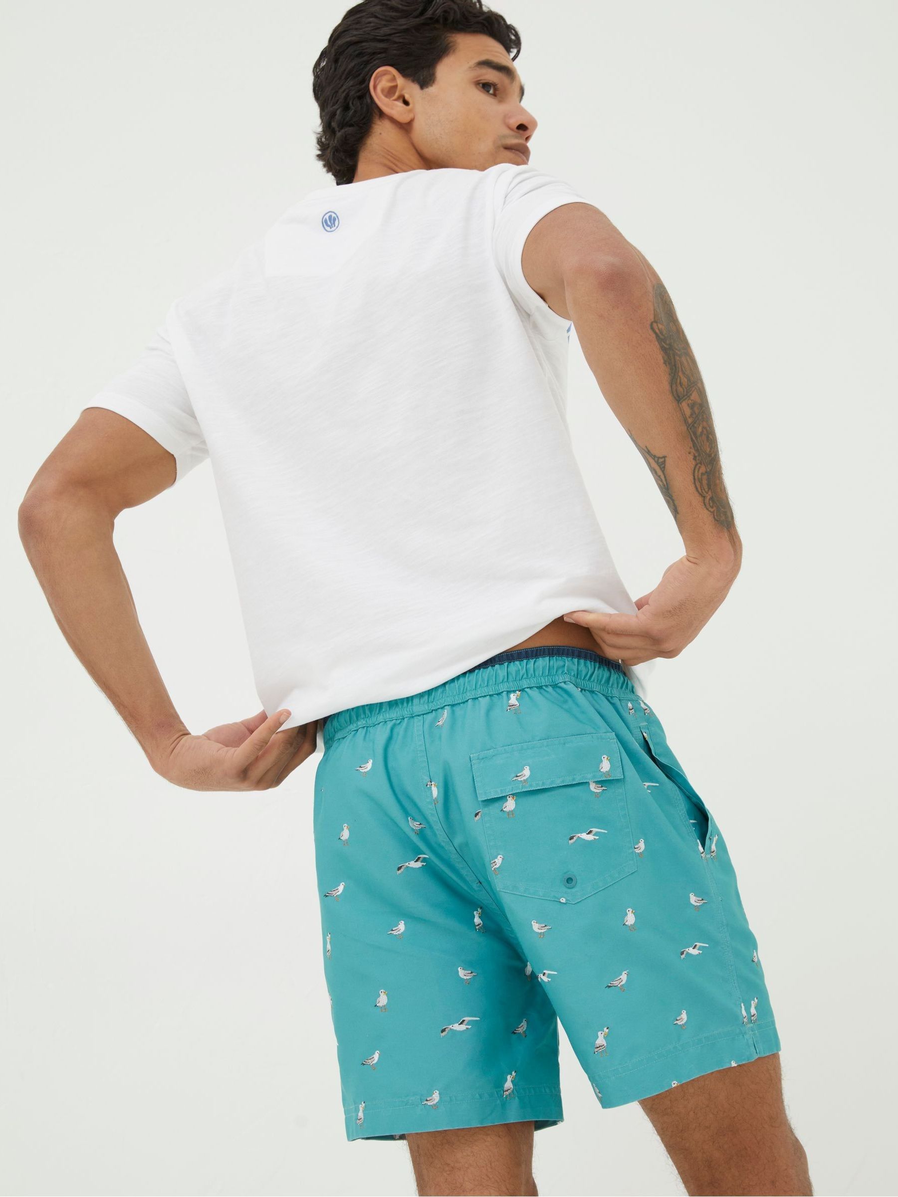 Green Trevose Colour Block Swim Shorts - Image 3 of 5