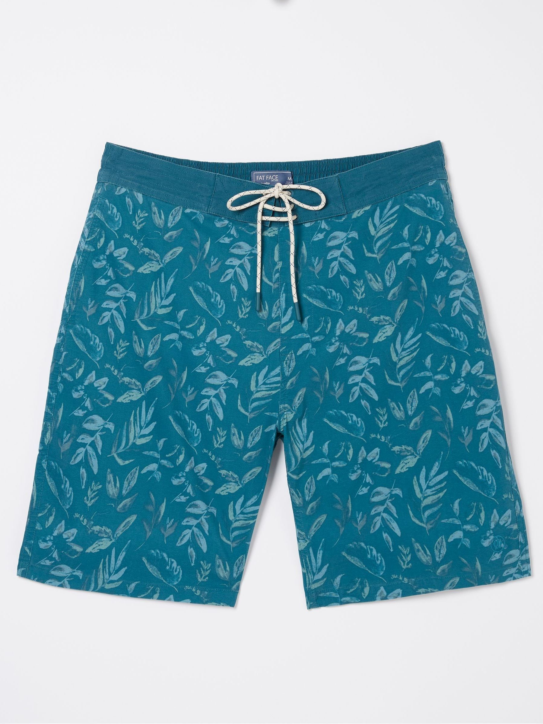 Camber Blue Leaf Print Swim Shorts - Image 5 of 5