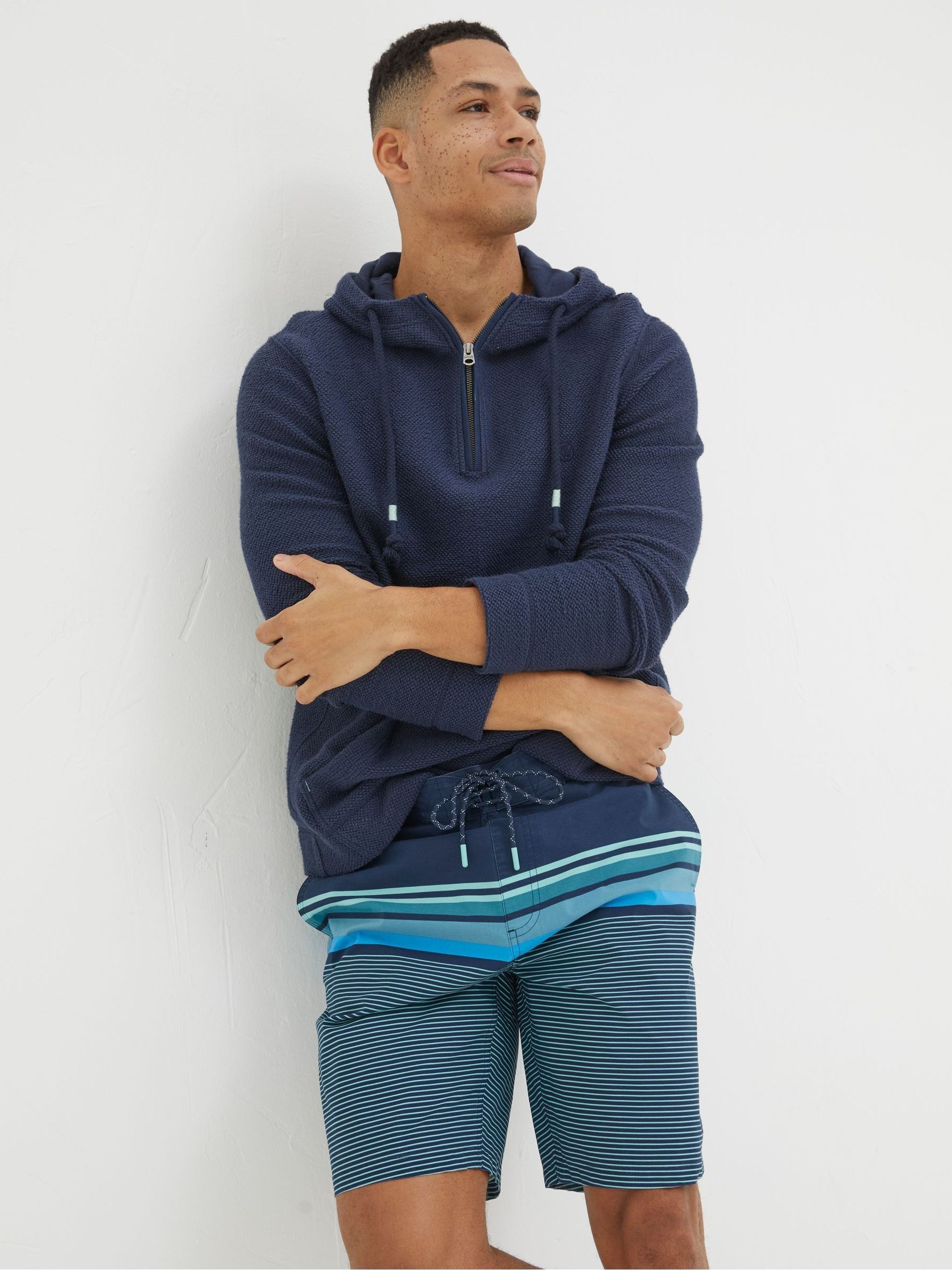 Camber Blue Placement Stripe Swim Shorts - Image 1 of 4