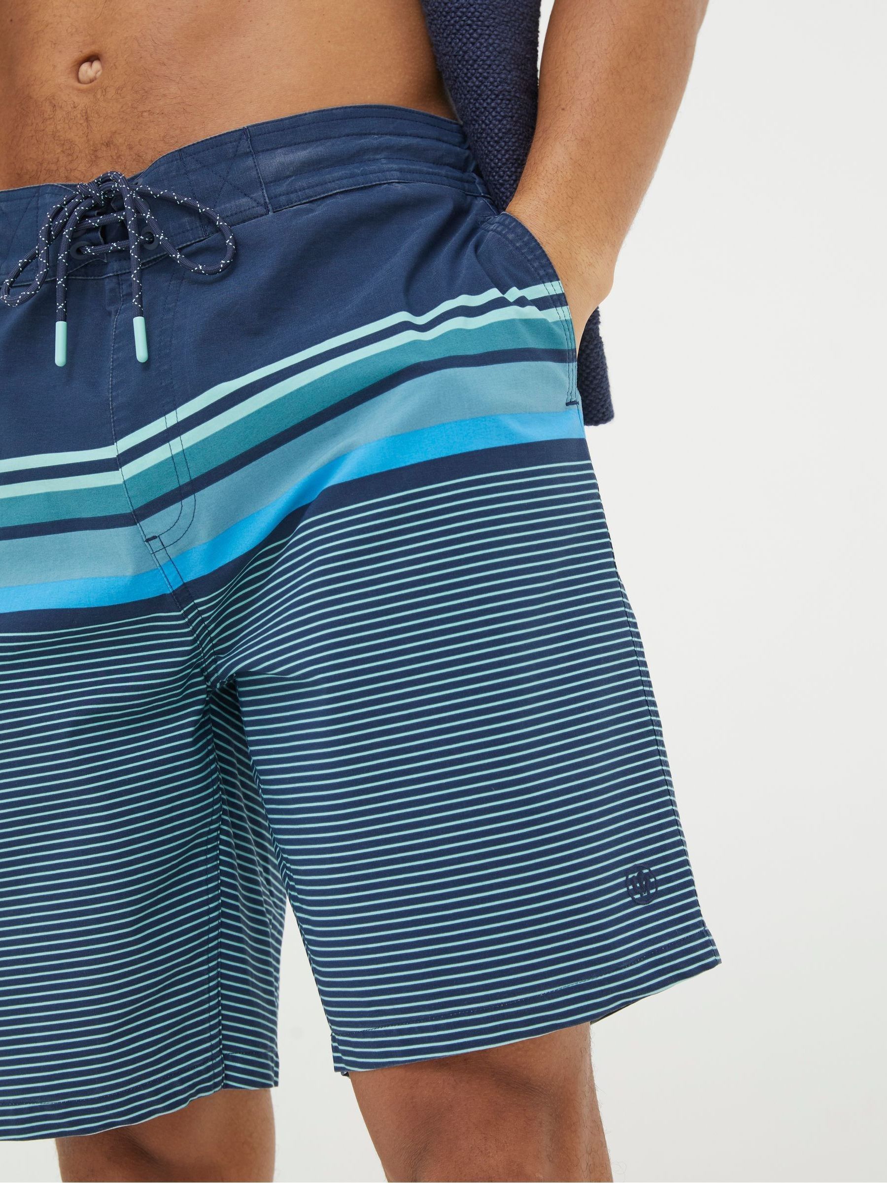 Camber Blue Placement Stripe Swim Shorts - Image 3 of 4