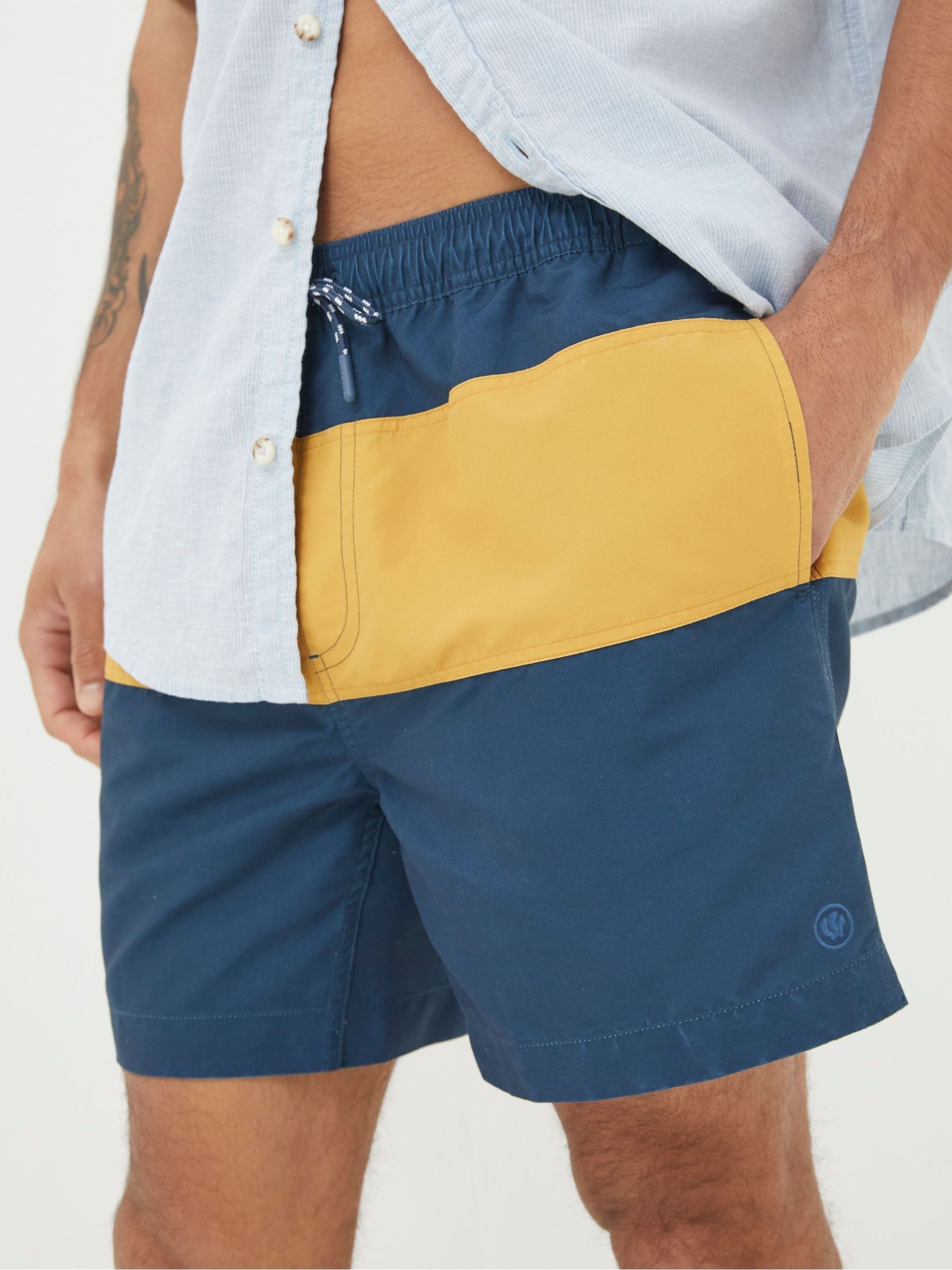 Yellow Trevose Colour Block Swim Shorts - Image 3 of 4