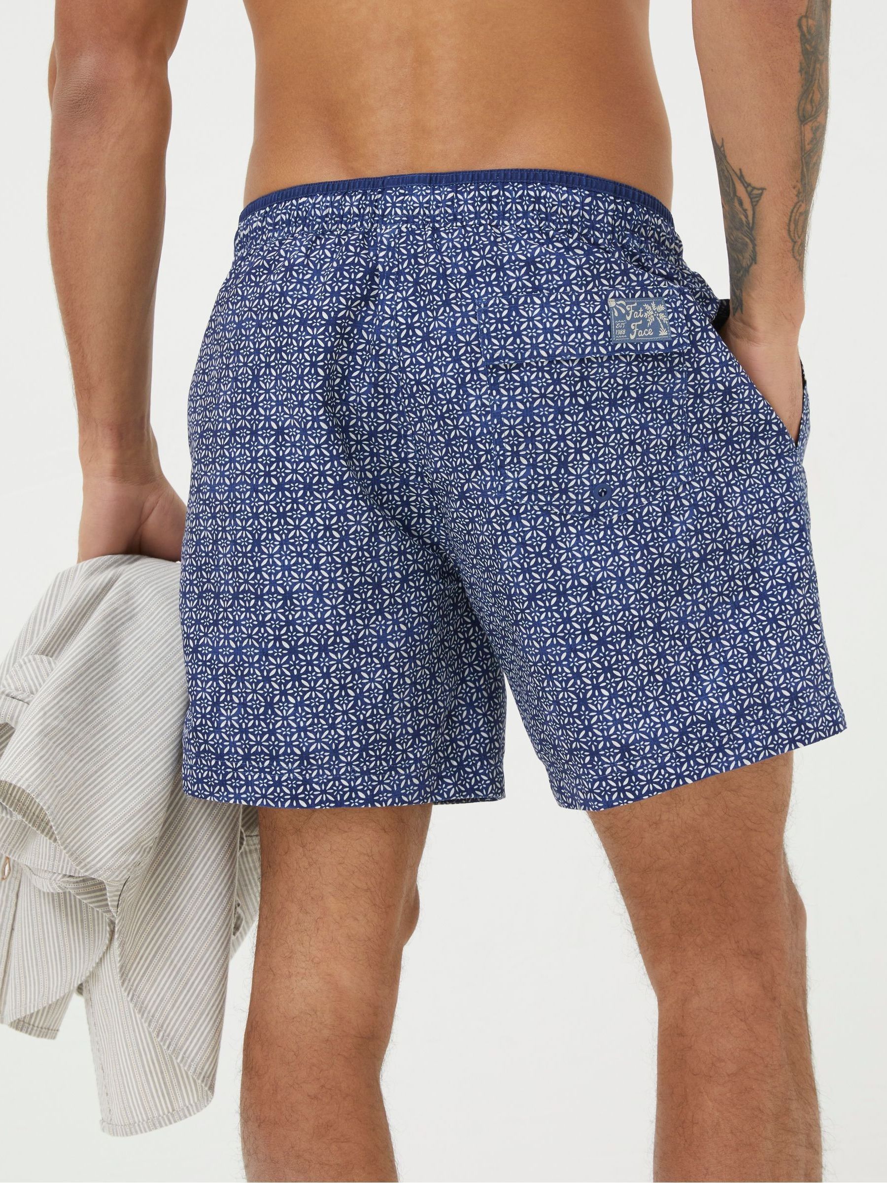 Blue Trevose Tile Print Swim Shorts - Image 2 of 4
