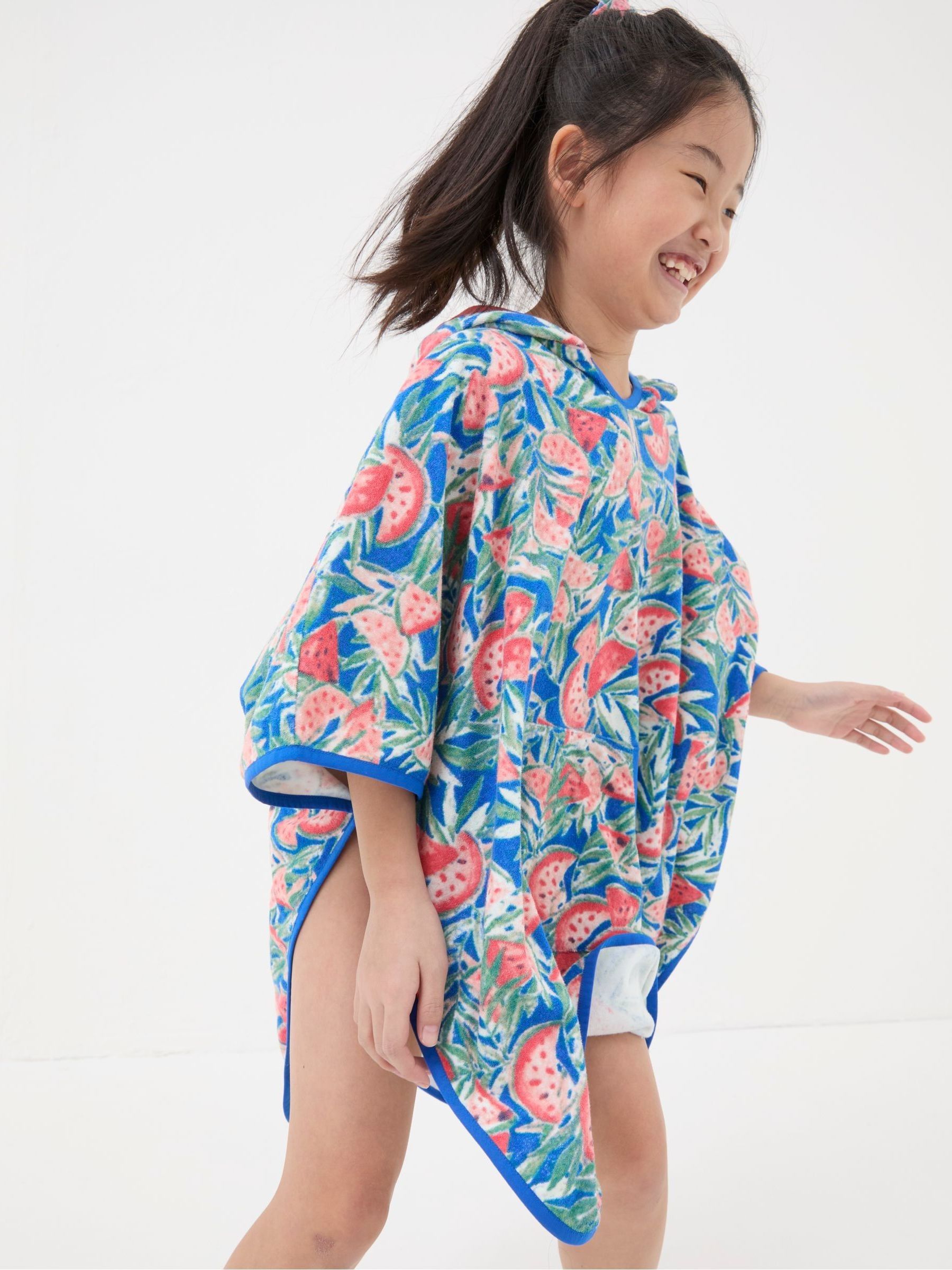 Blue Watermelon Towelling Poncho - Image 1 of 4