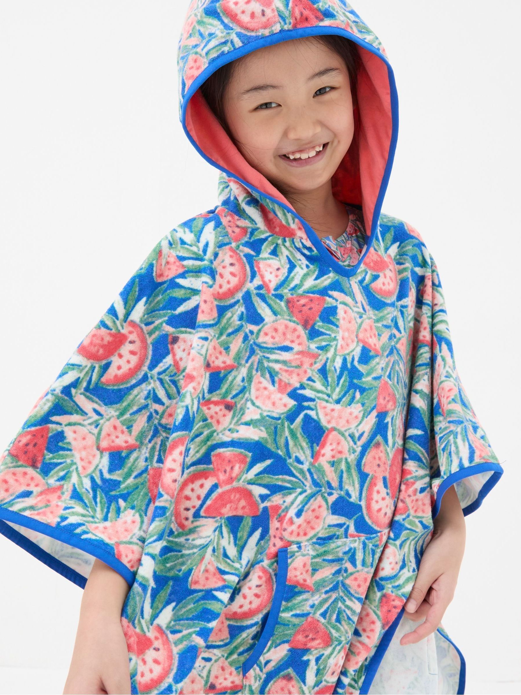 Blue Watermelon Towelling Poncho - Image 3 of 4