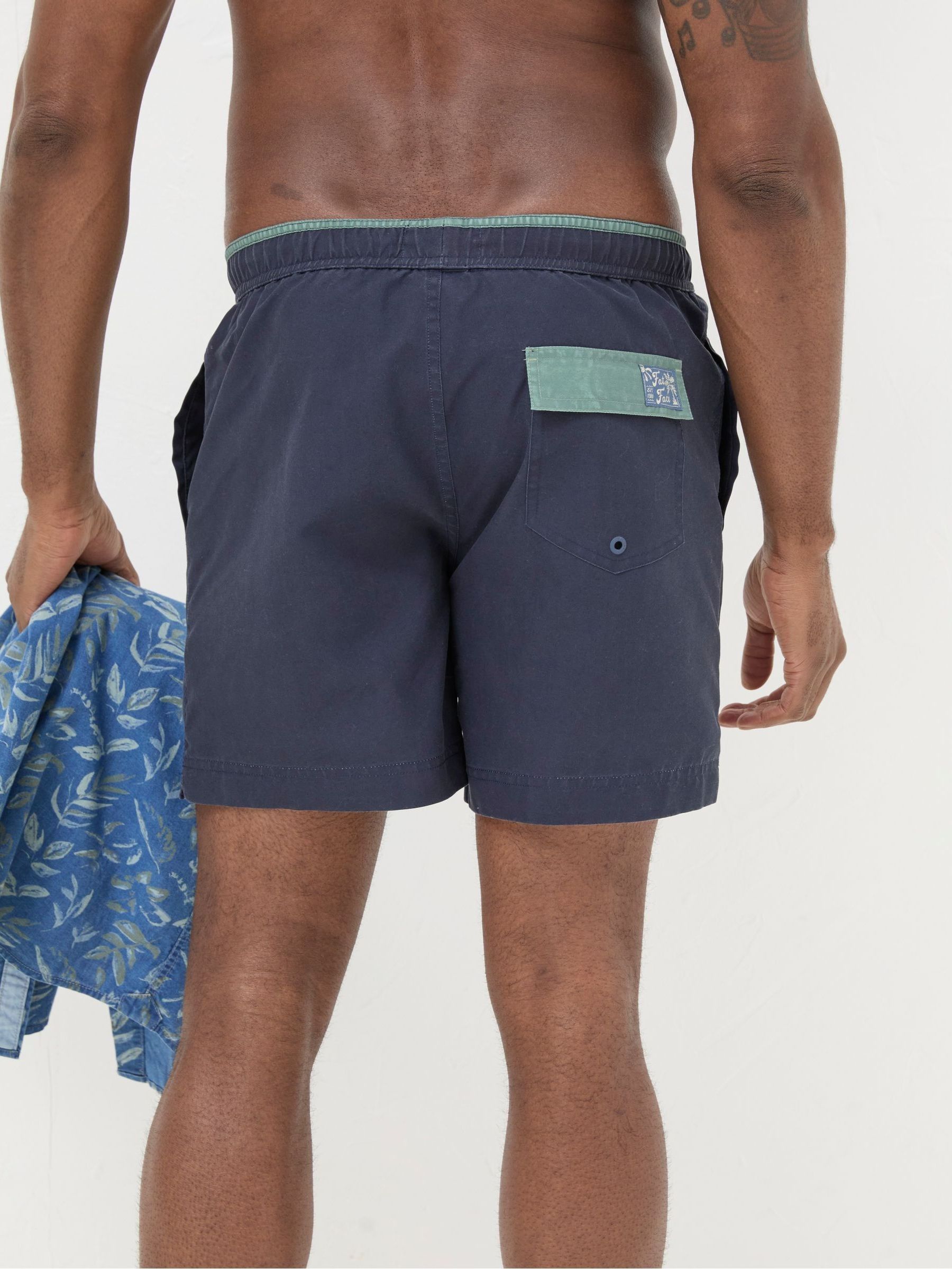 Blue Trevose Plain Swim Shorts - Image 2 of 5
