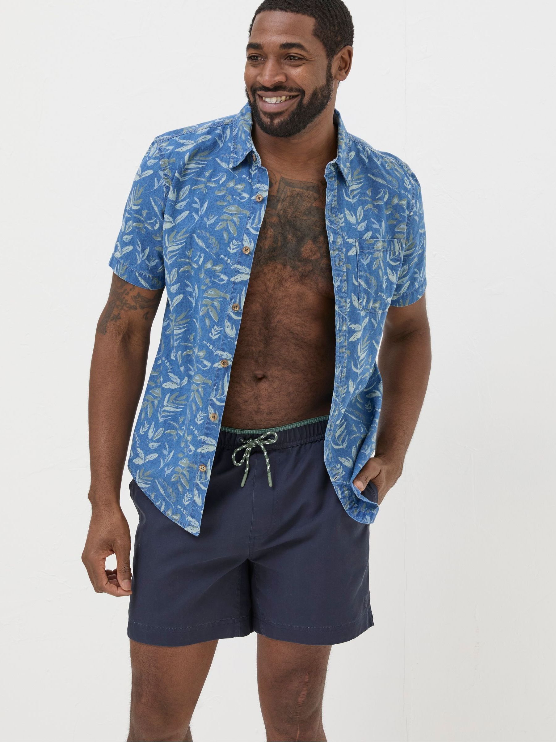 Blue Trevose Plain Swim Shorts - Image 3 of 5