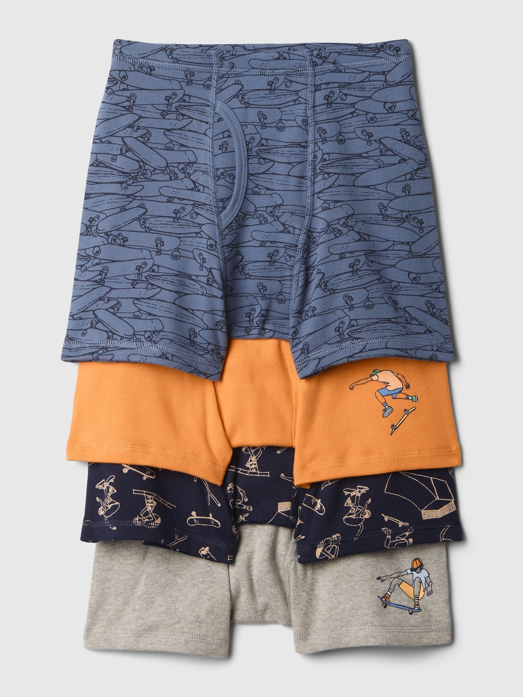 Blue Organic Cotton Boxer Briefs (4 Pack) - Image 1 of 1