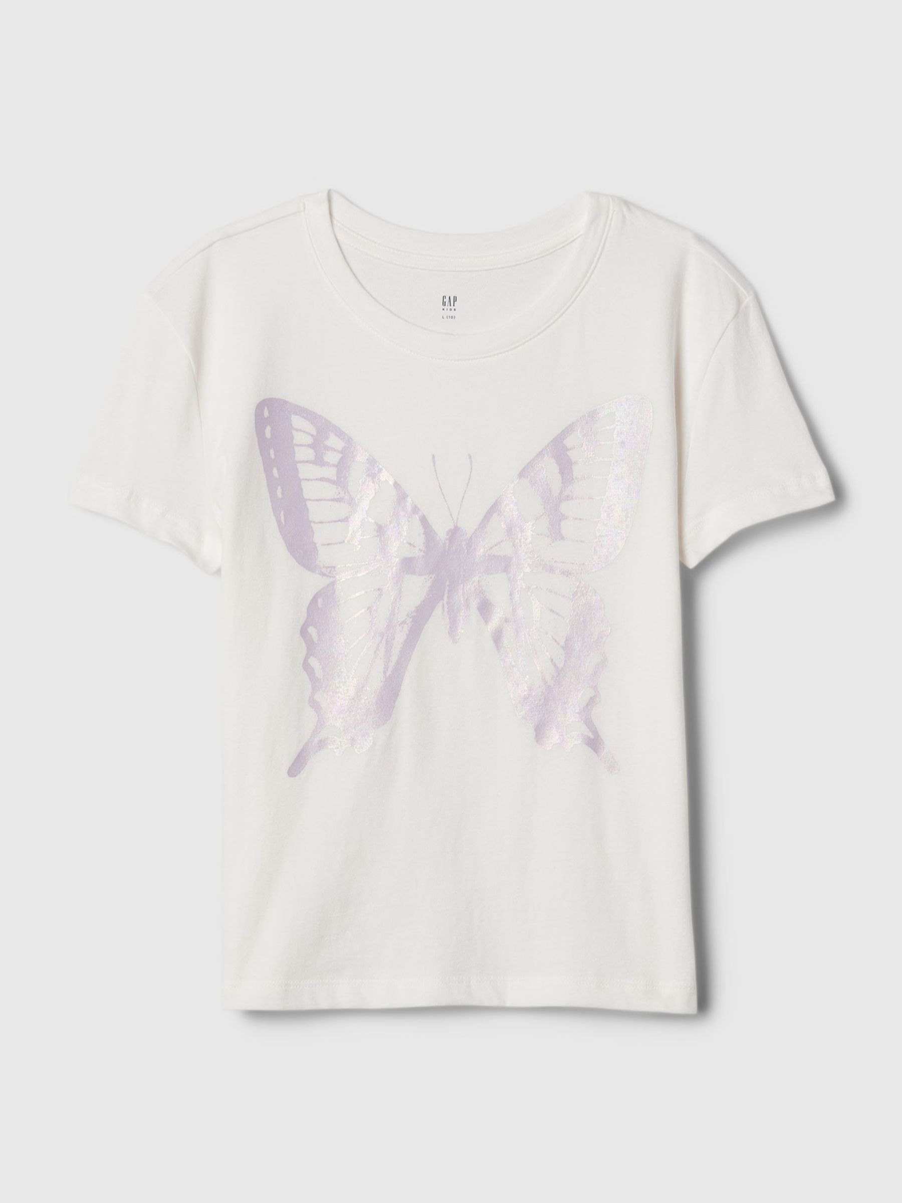 White Butterfly Graphic Short Sleeve Crew Neck T-Shirt (4-13yrs) - Image 4 of 4