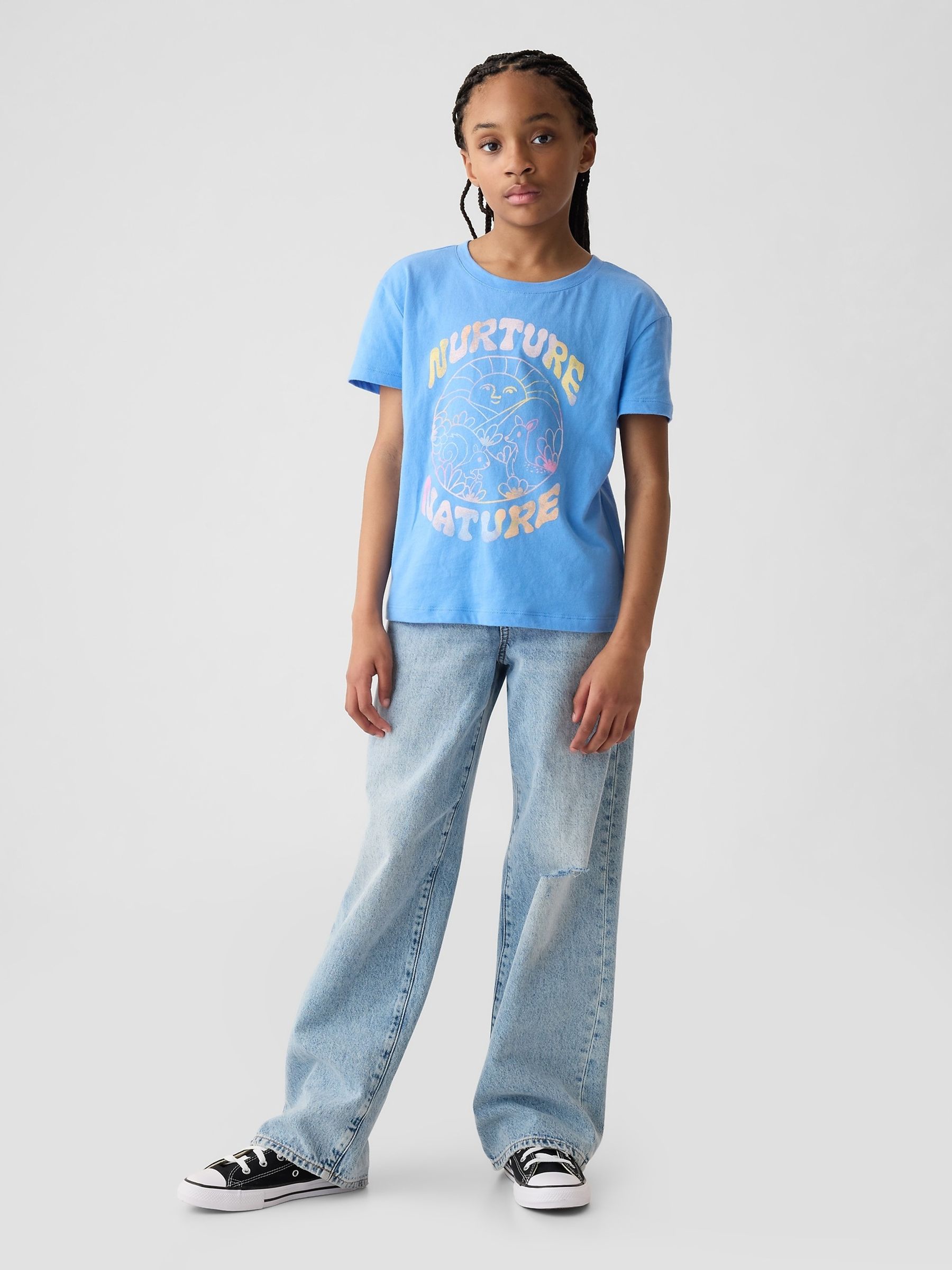 Blue/Yellow Slogan Graphic Crew Neck Short Sleeve T-Shirt (4-13yrs) - Image 3 of 3