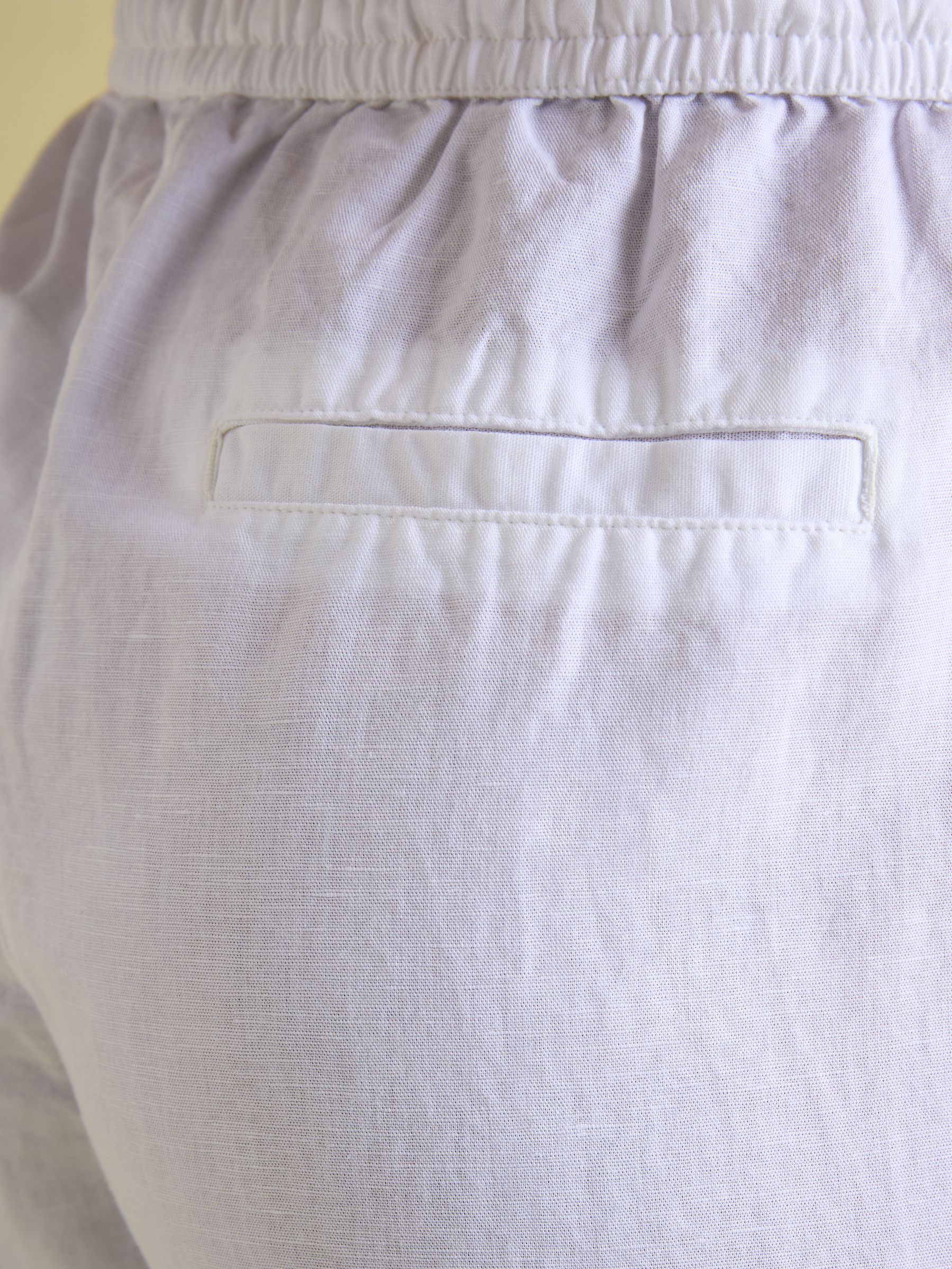 Linen Blend White Trousers - Image 4 of 6