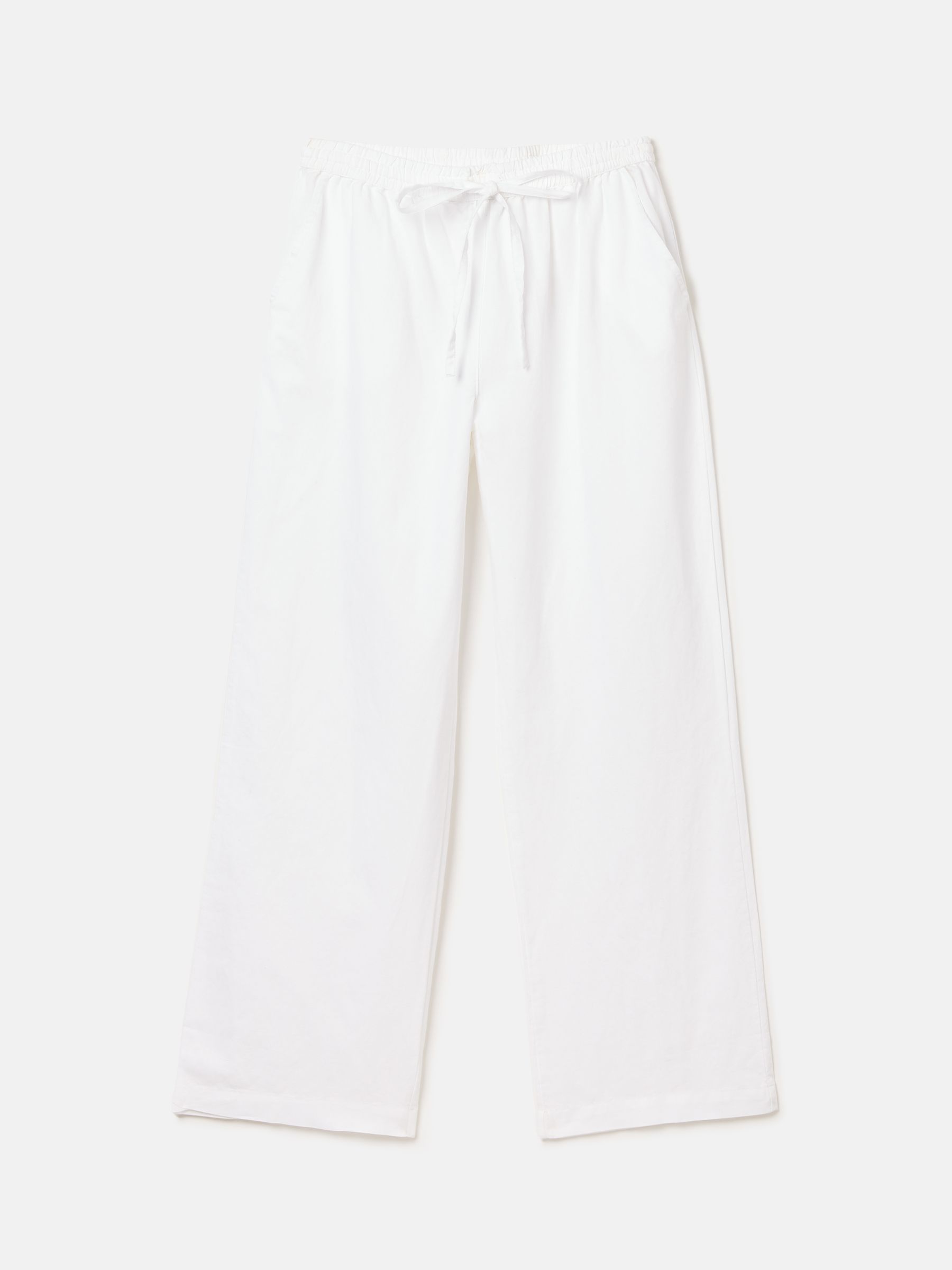 Linen Blend White Trousers - Image 6 of 6
