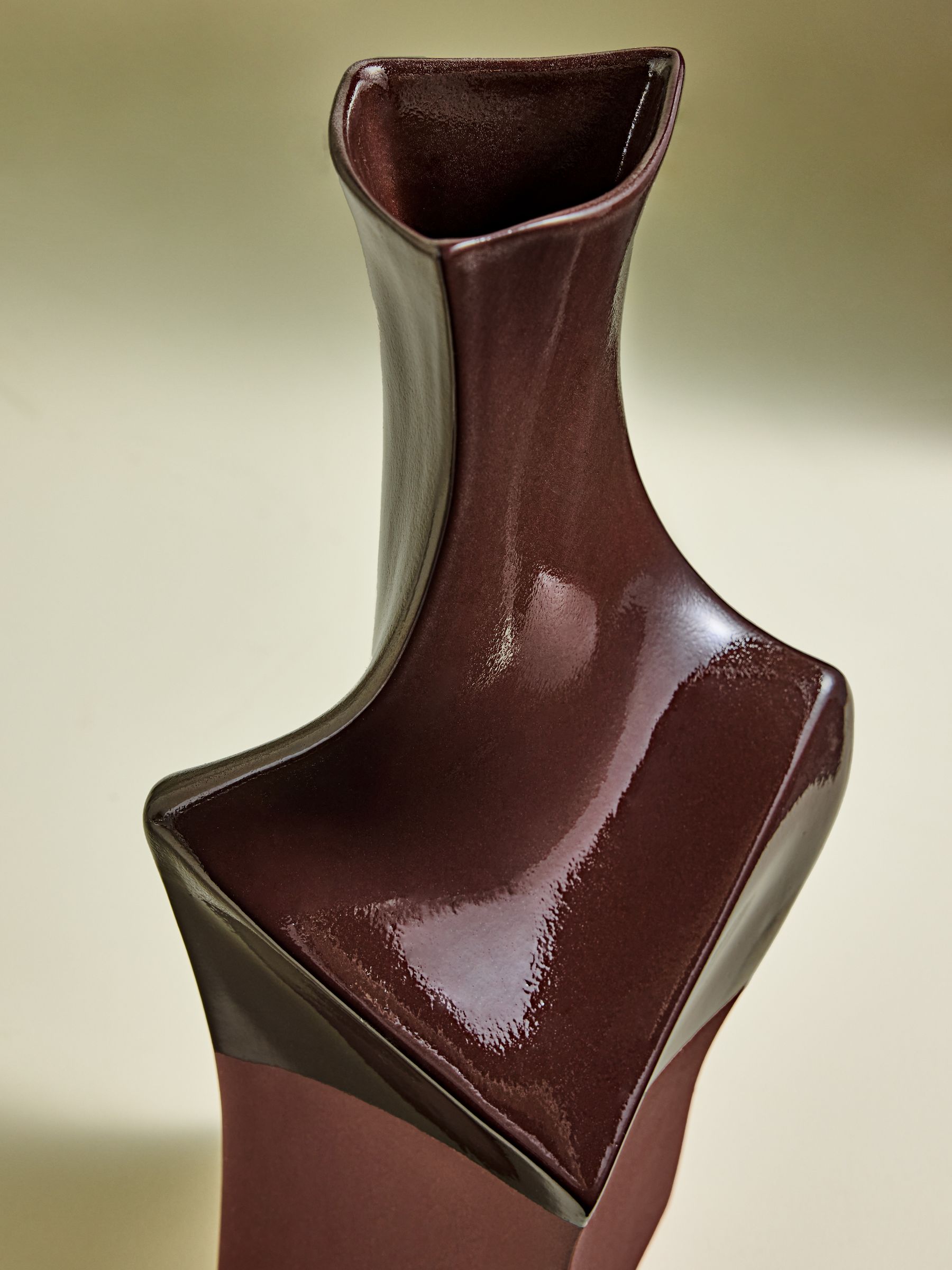 Chaya Sculptural Vase in Dark Red - Image 3 of 3