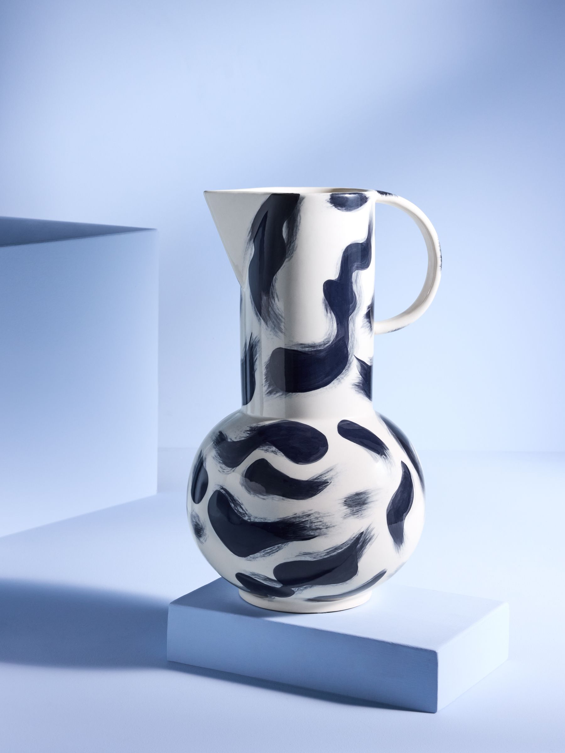 Alaina Vase Jug in Navy Hand Painted - Image 1 of 3