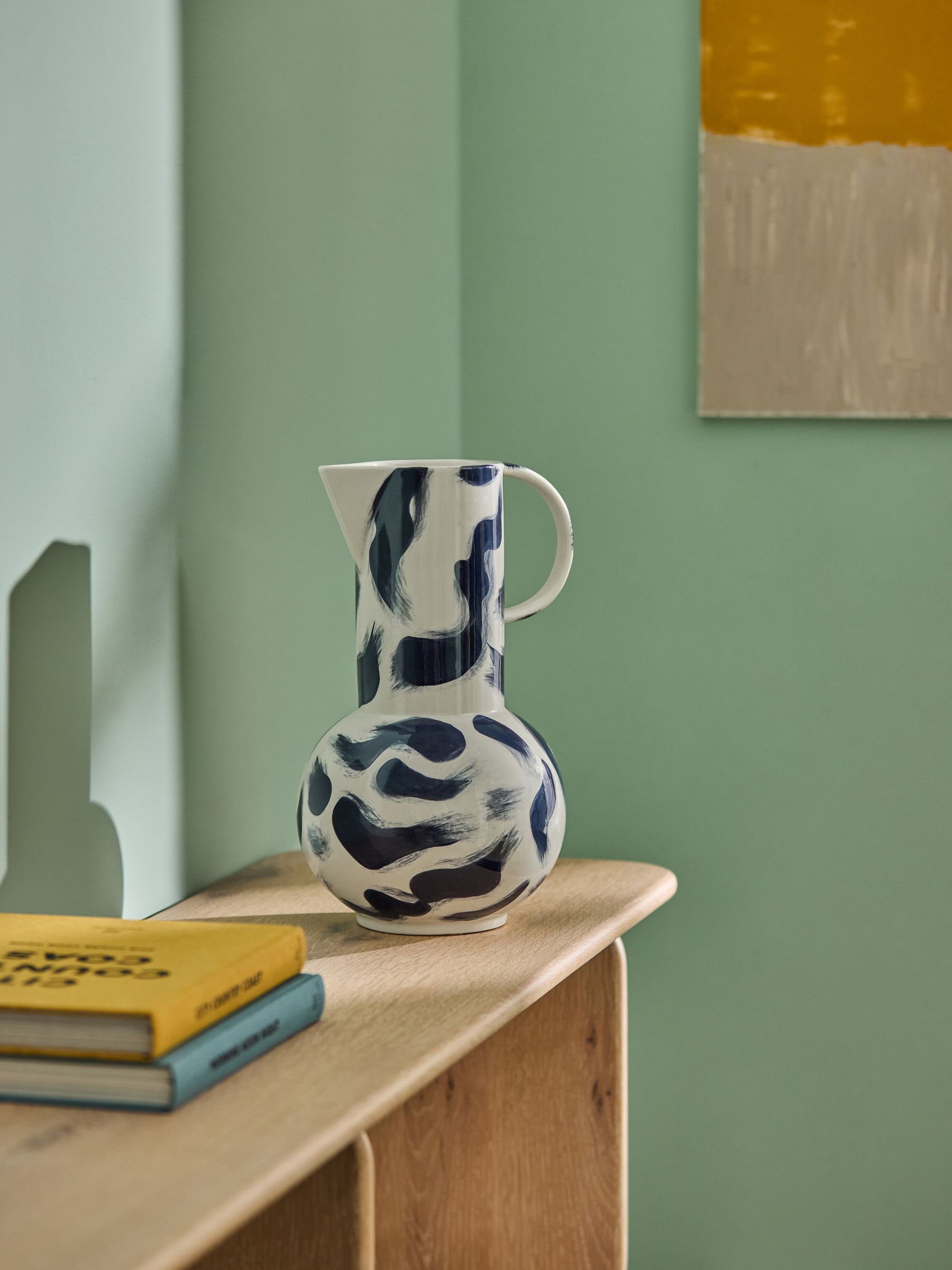 Alaina Vase Jug in Navy Hand Painted - Image 2 of 3