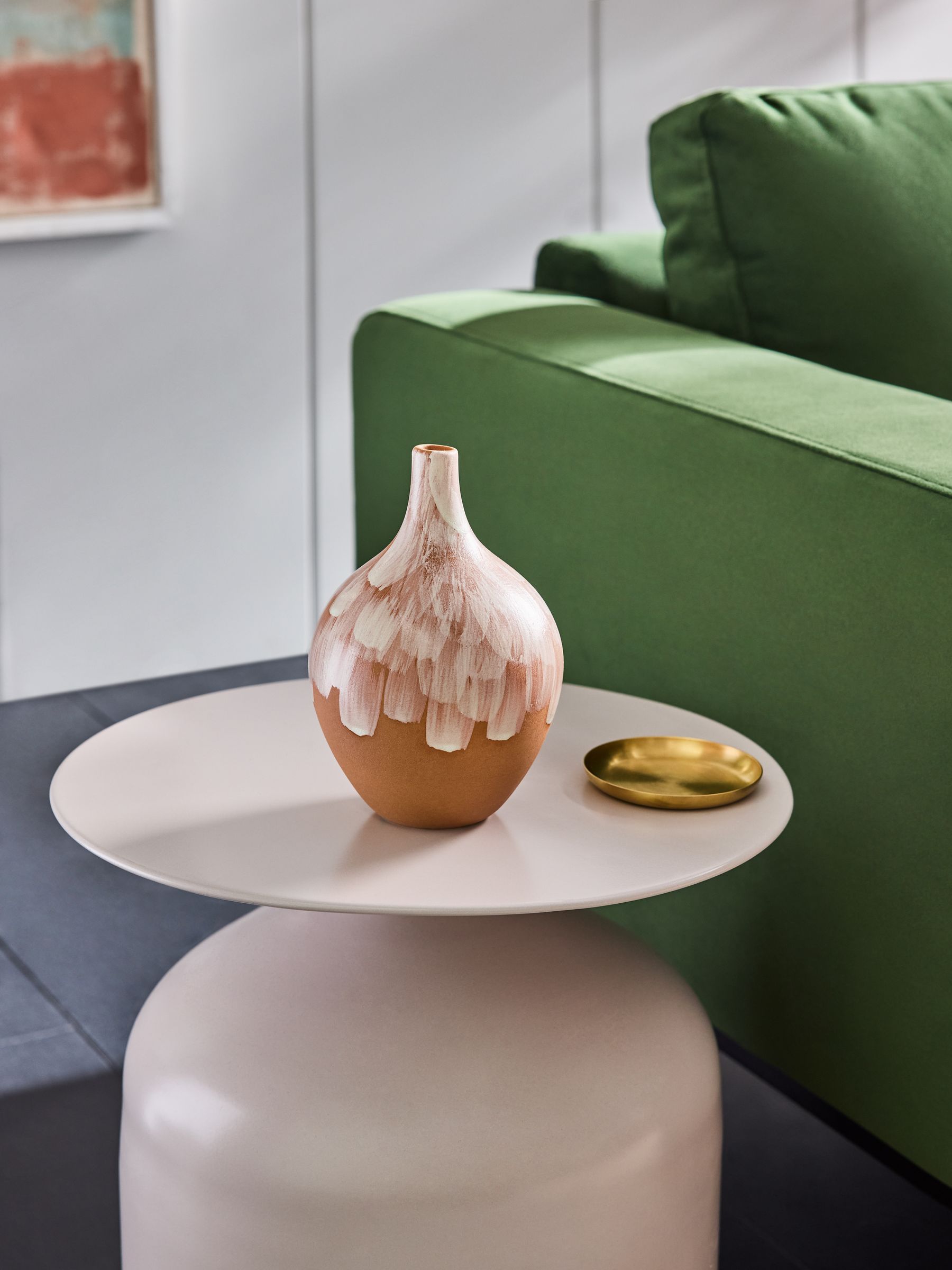 Rayne Hand Painted Vase in Natural - Image 1 of 3
