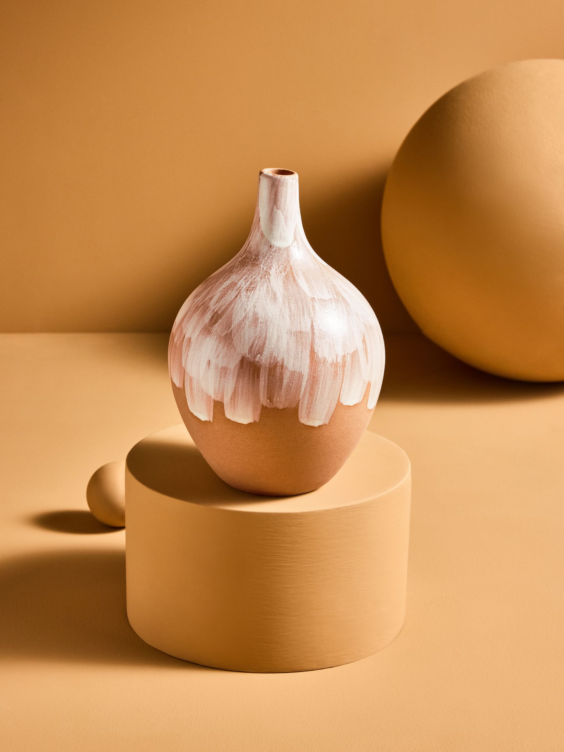 Rayne Hand Painted Vase in Natural - Image 2 of 3