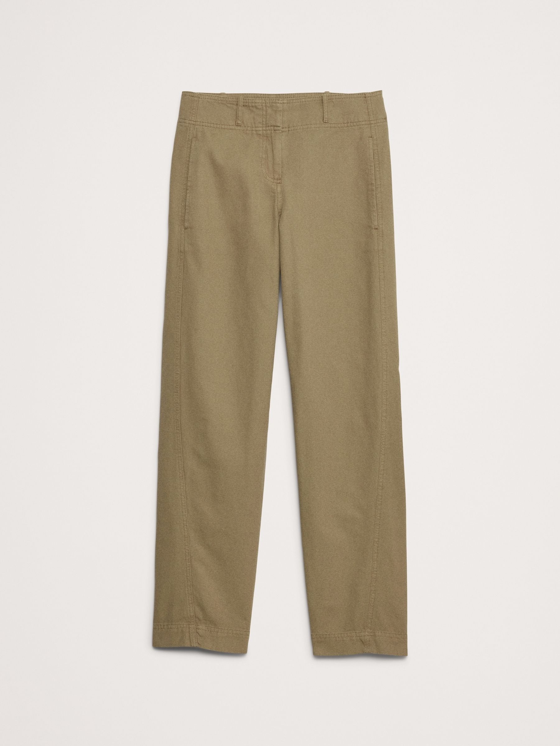 Banana Republic Neutral Mid-Rise Barrel-Leg Utility Trousers - Image 4 of 4