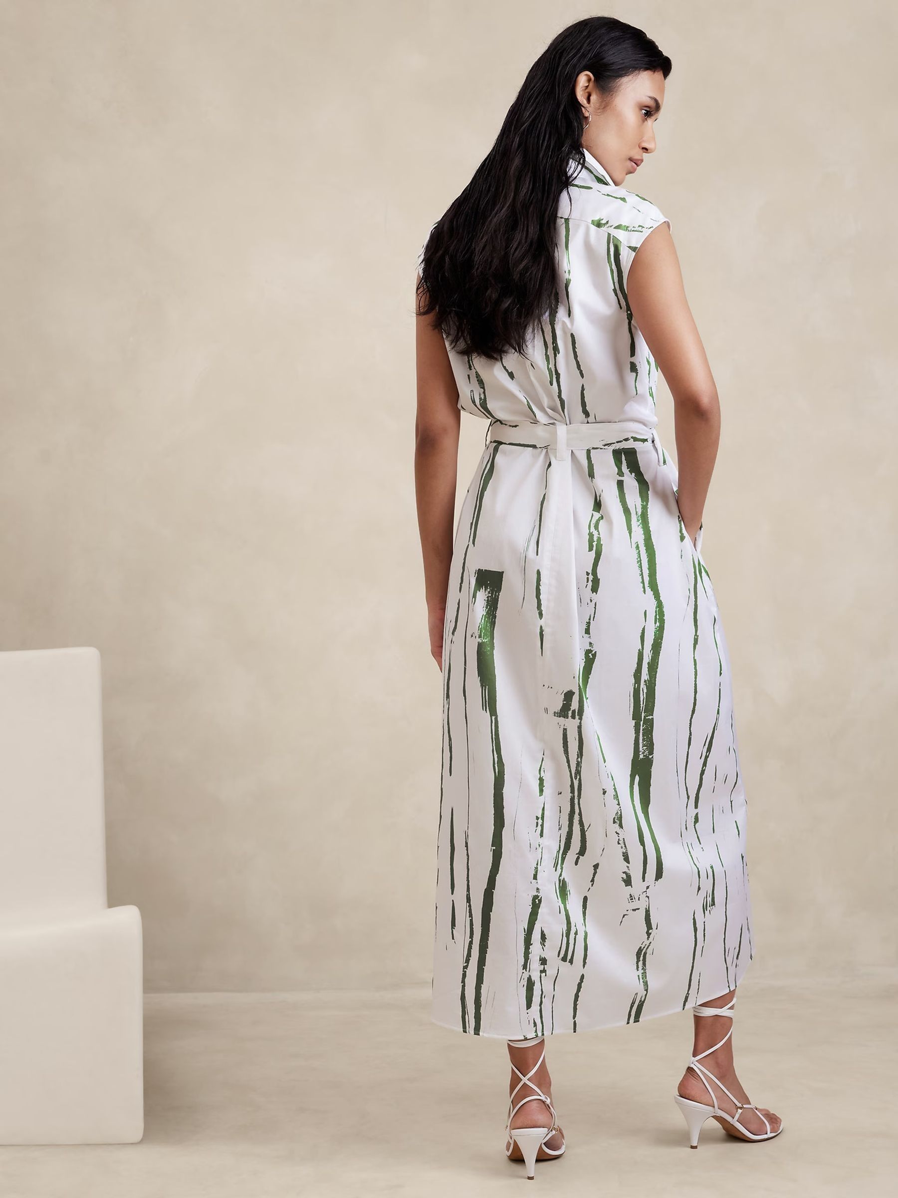 Banana Republic White Poplin Maxi Shirt Dress - Image 2 of 4