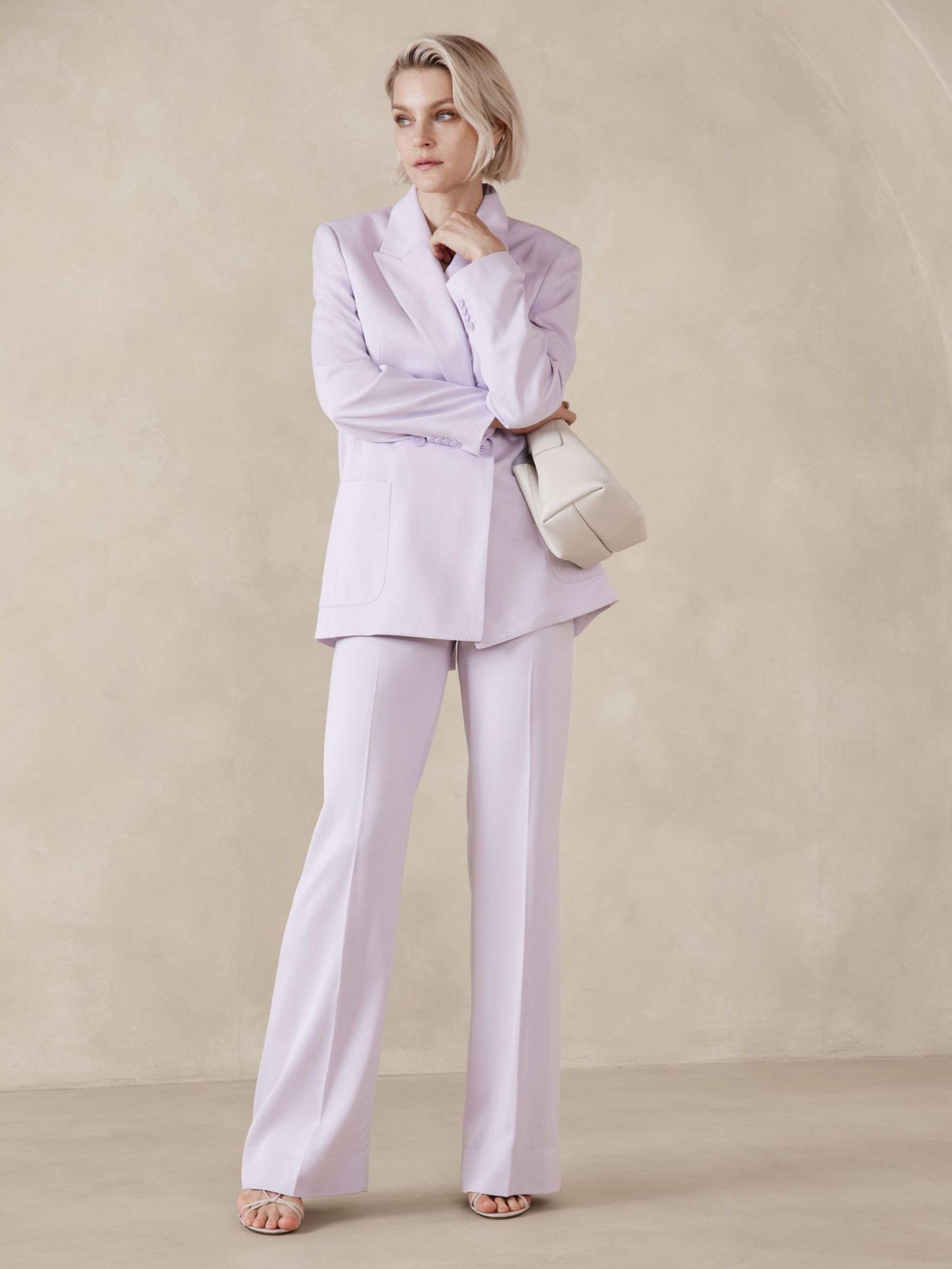 Banana Republic Purple Alix Italian Satin Trousers - Image 1 of 1