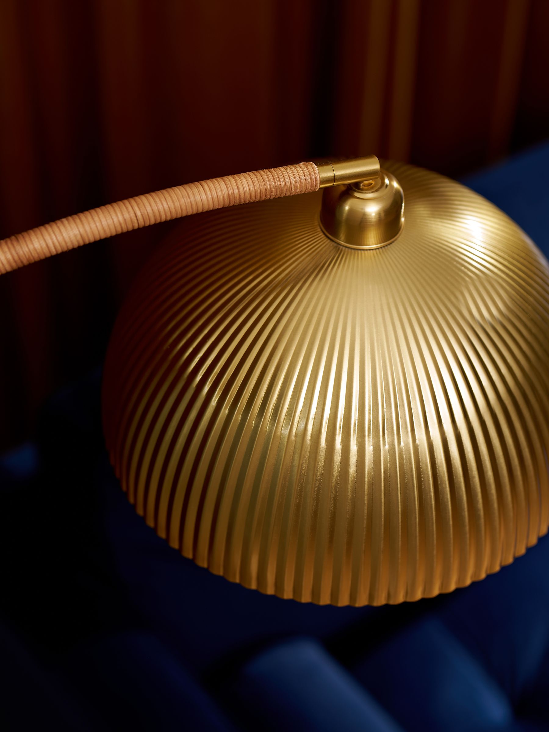 Shell Floor Lamp in Gold/Bamboo - Image 7 of 9