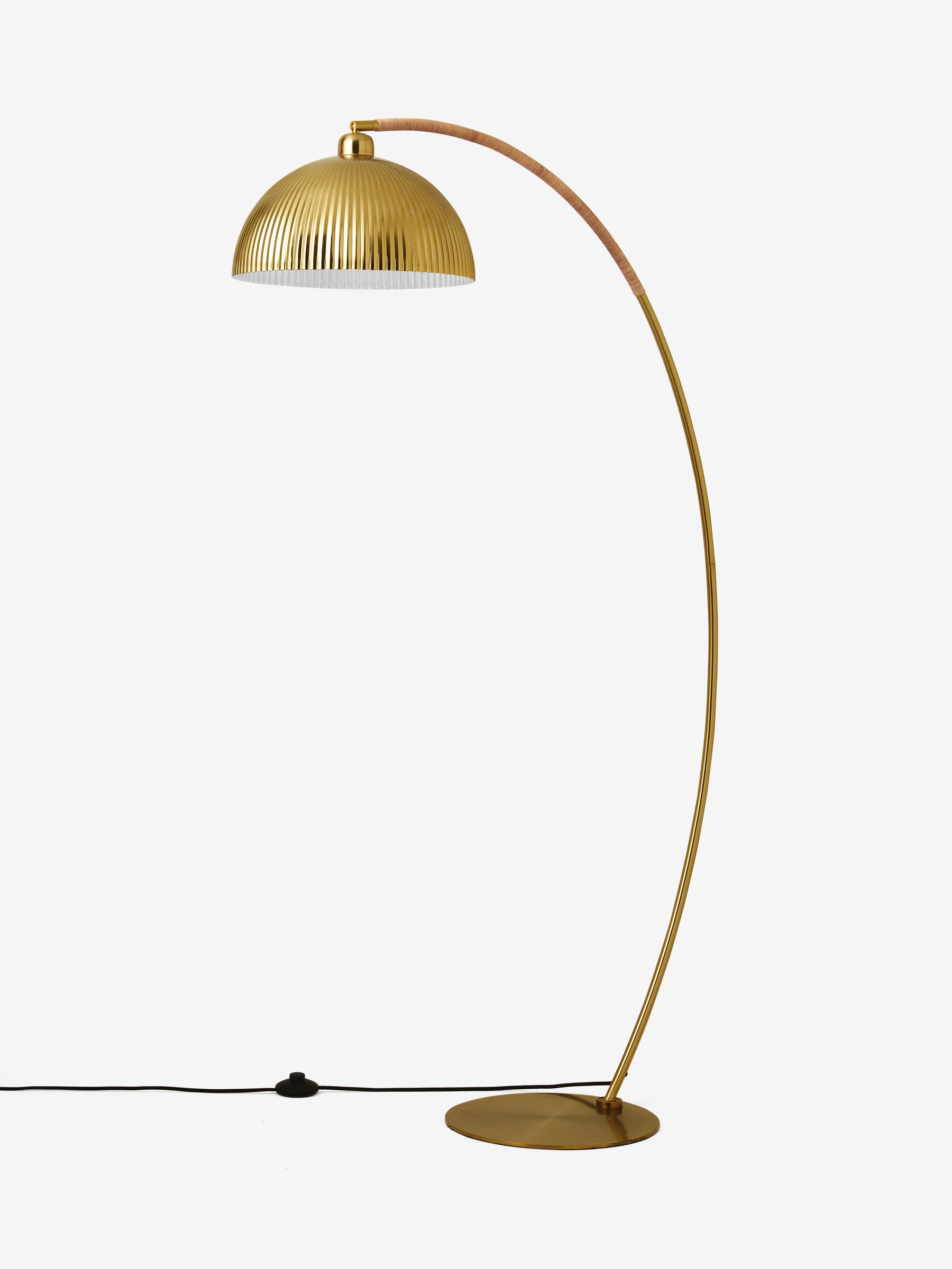 Shell Floor Lamp in Gold/Bamboo - Image 8 of 9