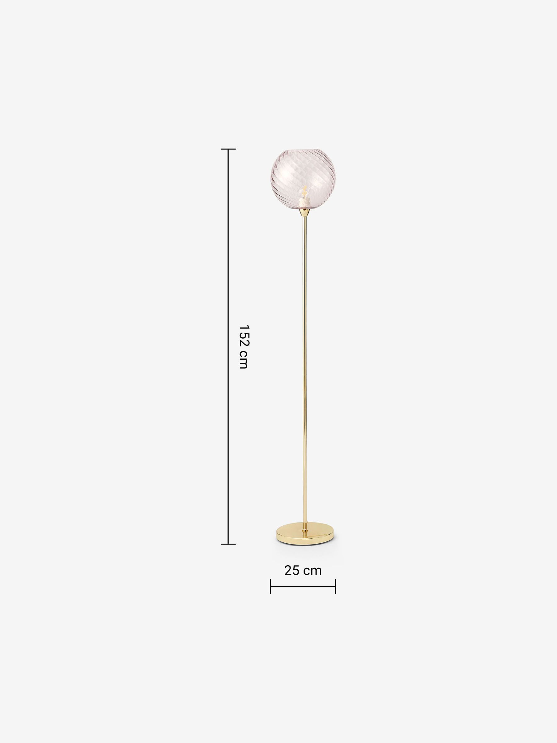 Ilaria Floor Light in Brass/Pink - Image 4 of 4