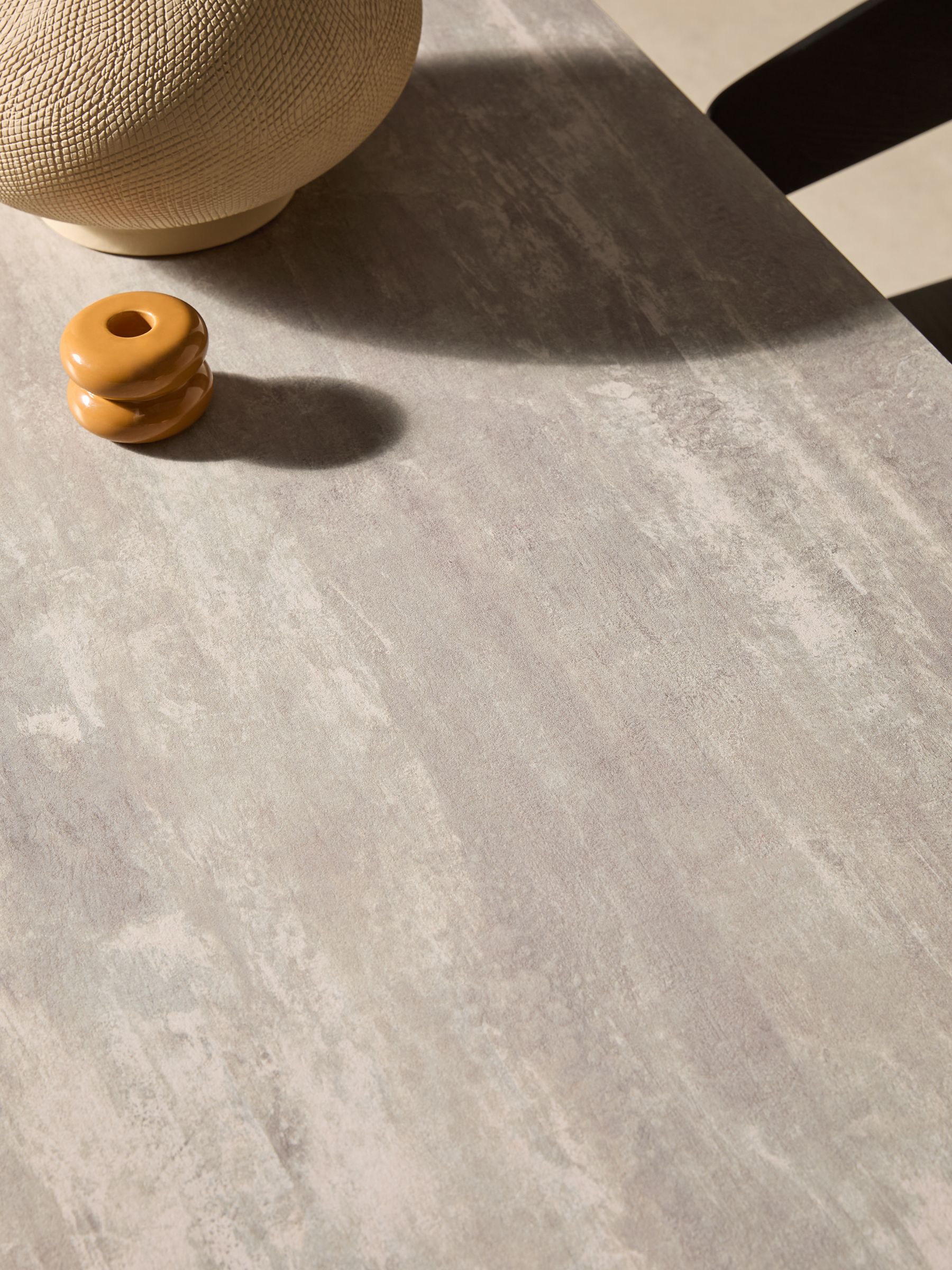 Dwyer Ceramic Marble 6 Seater Fixed Dining Table in Grey - Image 3 of 6