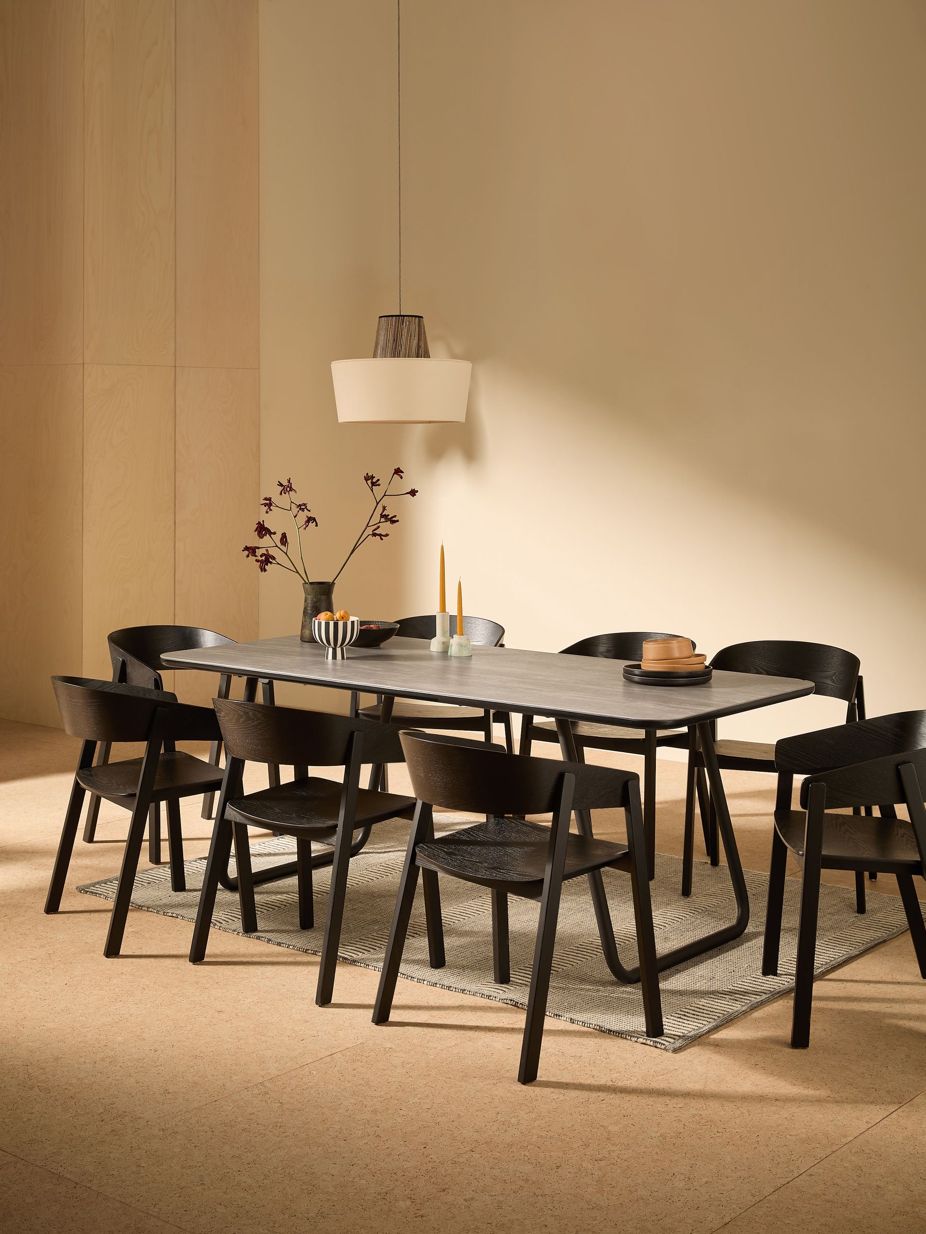 Dwyer Ceramic Marble 8 Seater Fixed Dining Table in Grey - Image 2 of 6