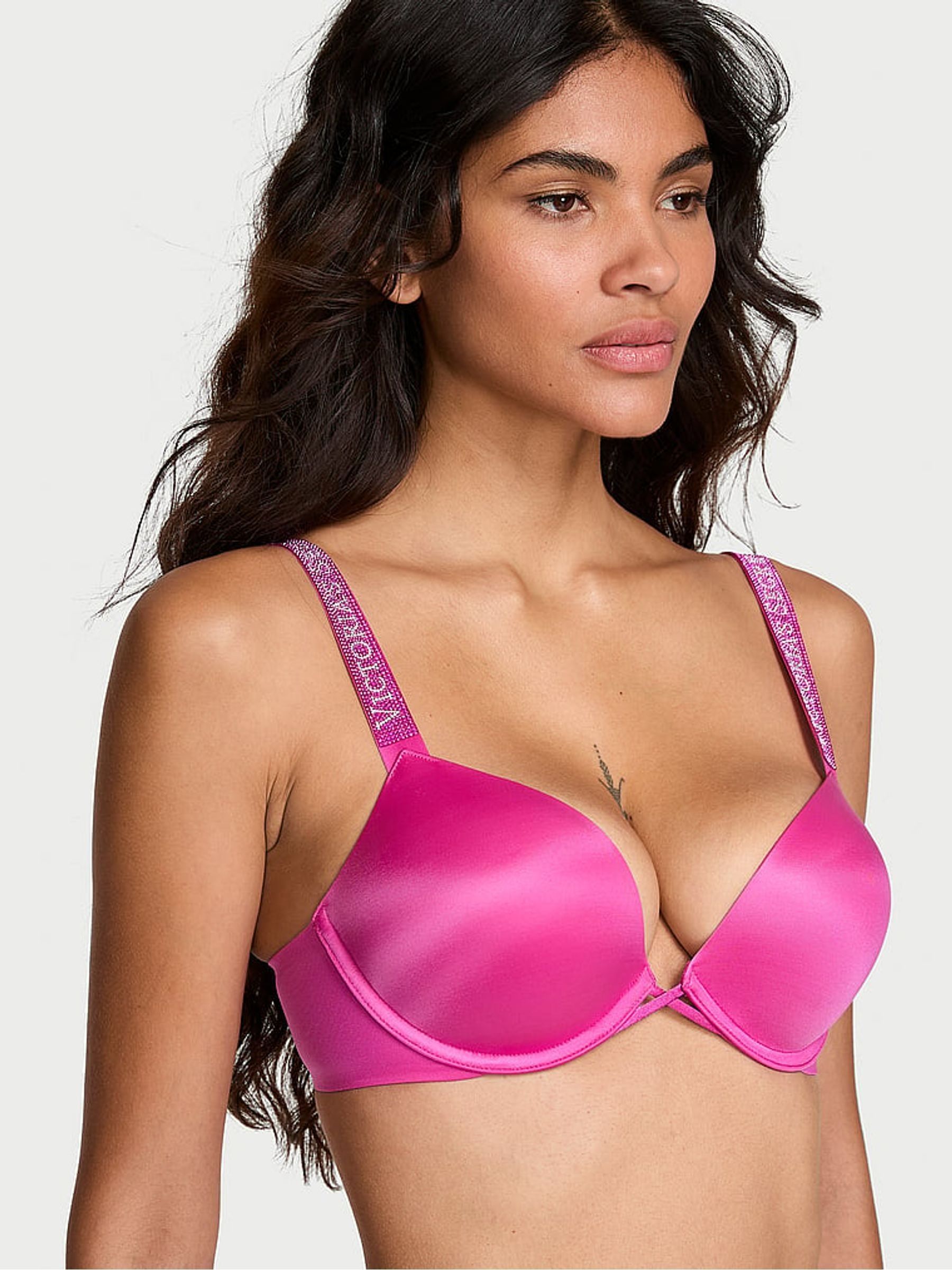 Pink Fire Add 2 Cups Push Up Bombshell Shine Strap Bra - Image 1 of 3