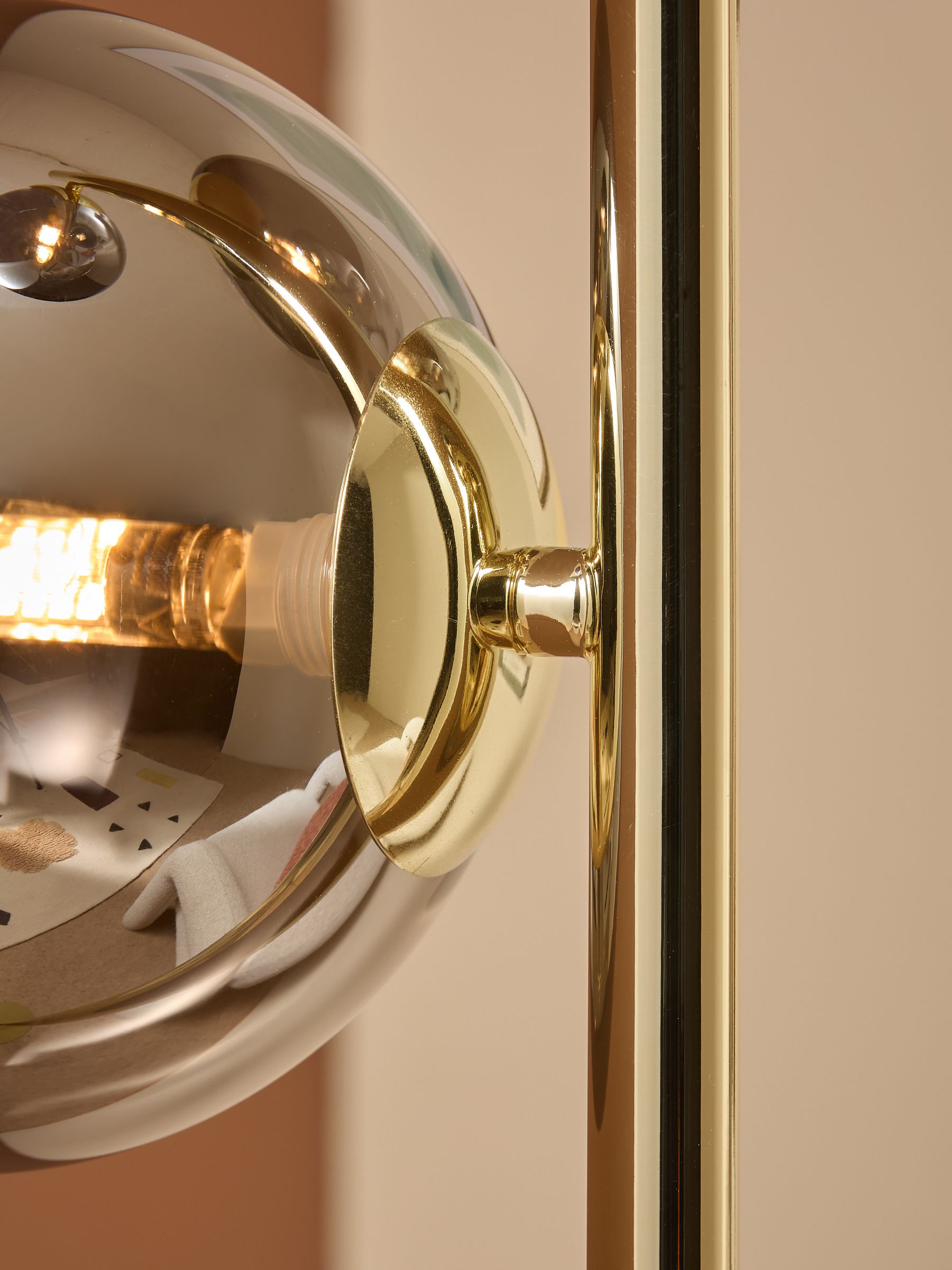 Globe Floor Light in Grey/Brass - Image 3 of 7