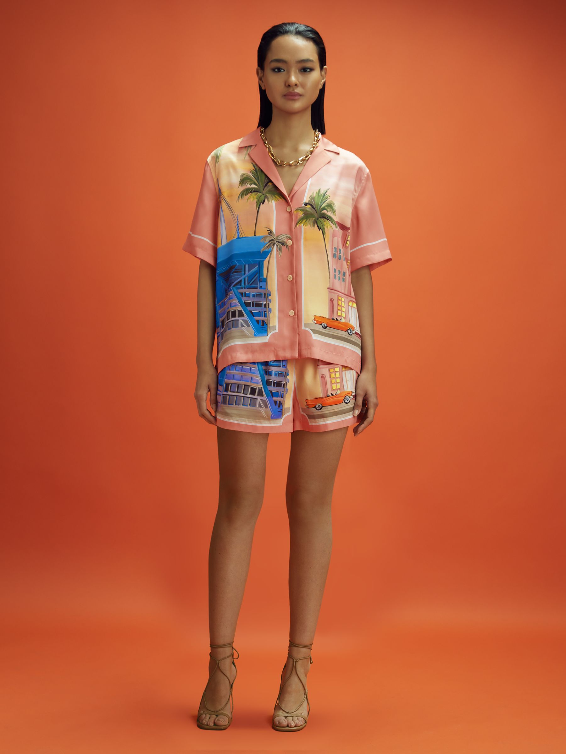 McLaren F1 Miami Exclusive Cuban Collar Shirt in Pink Multi - Image 3 of 8