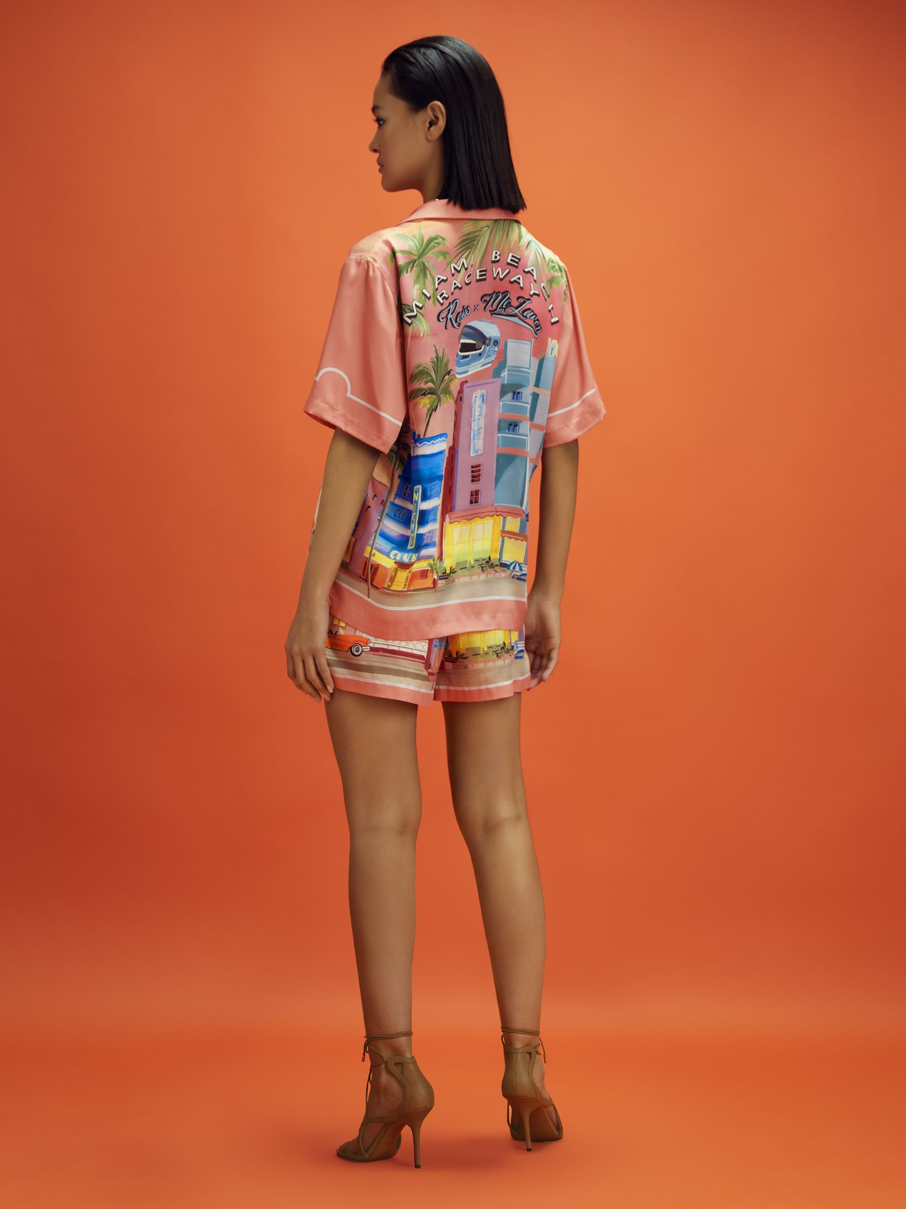 McLaren F1 Miami Exclusive Cuban Collar Shirt in Pink Multi - Image 5 of 8