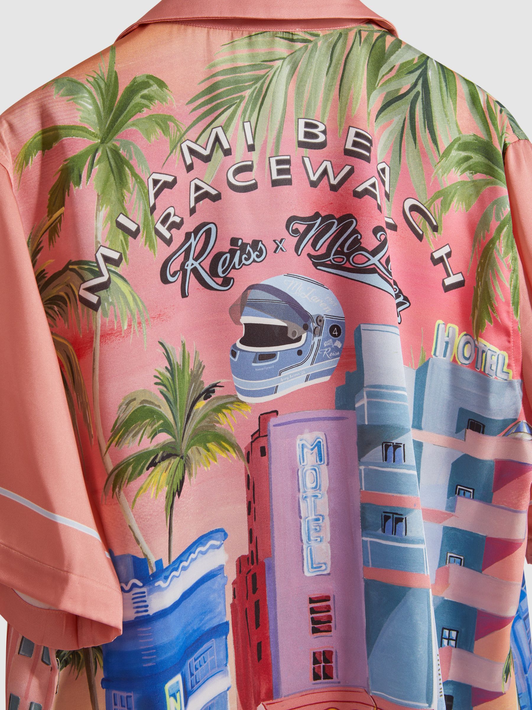 McLaren F1 Miami Exclusive Cuban Collar Shirt in Pink Multi - Image 8 of 8
