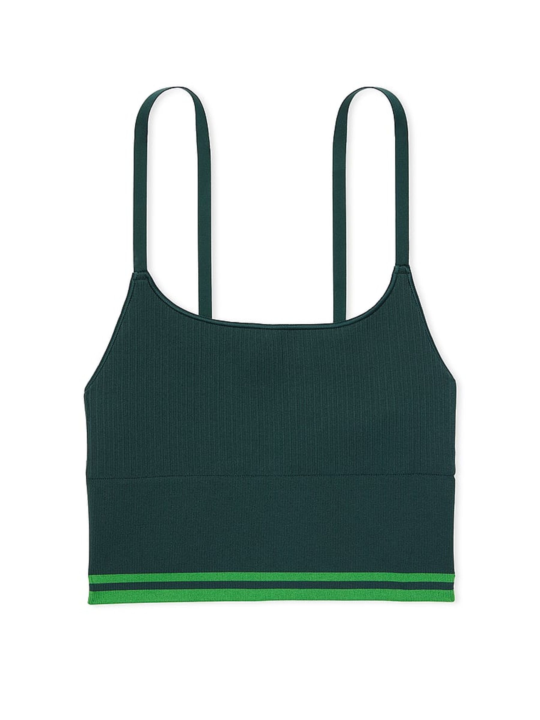 Deep Forest Green Seamless Longline Scoop Sports Bra Top - Image 3 of 3