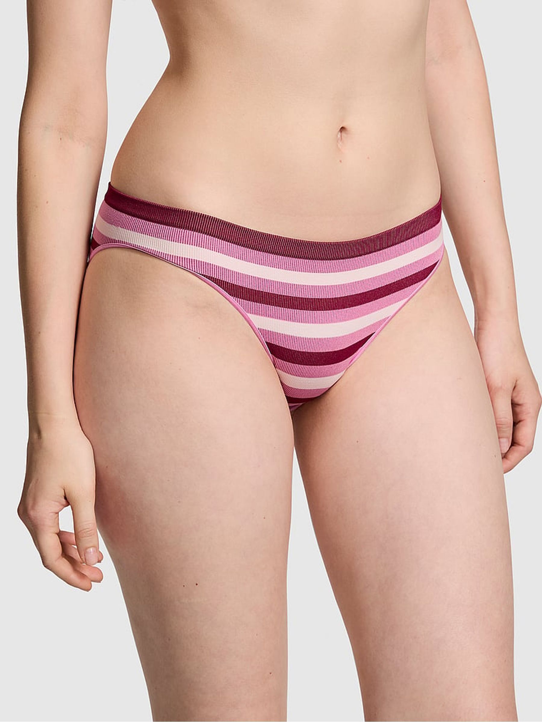 Pink Stripe Bikini Seamless Knickers - Image 1 of 3