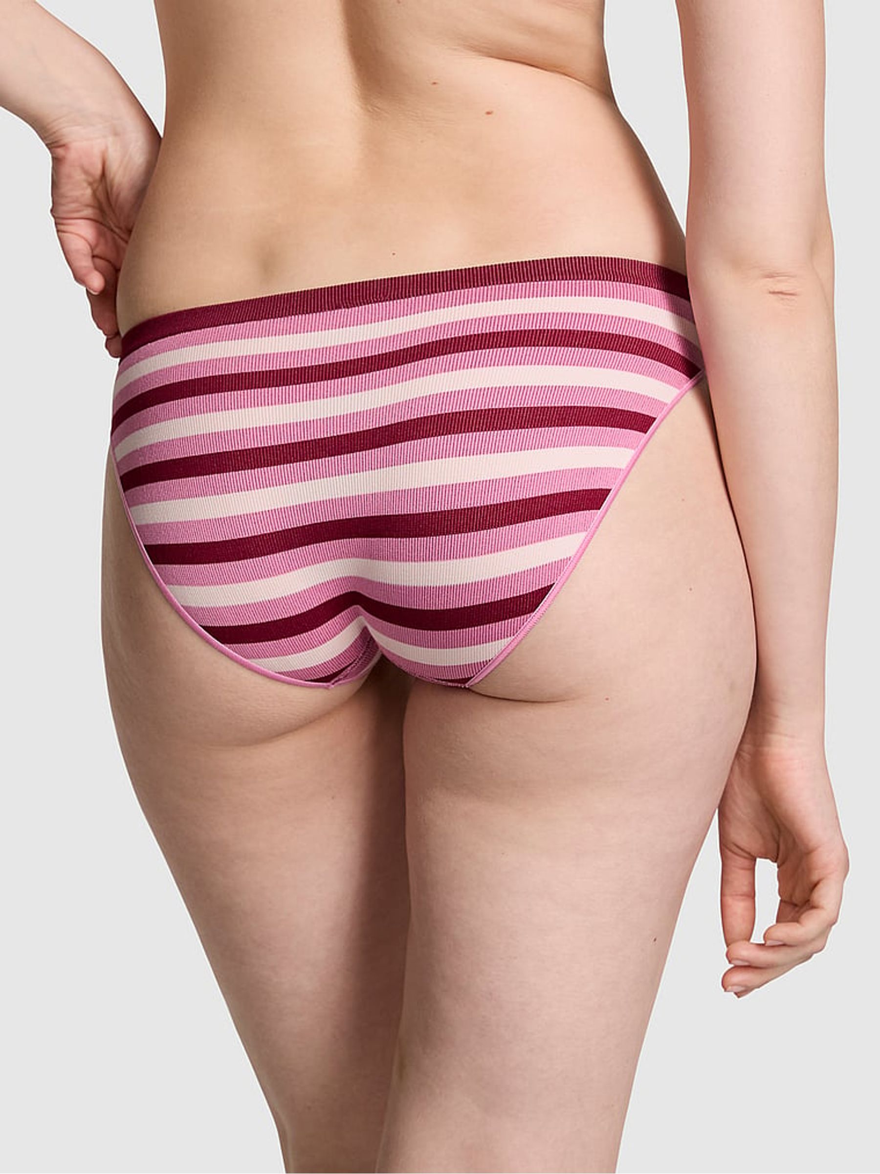 Pink Stripe Bikini Seamless Knickers - Image 2 of 3