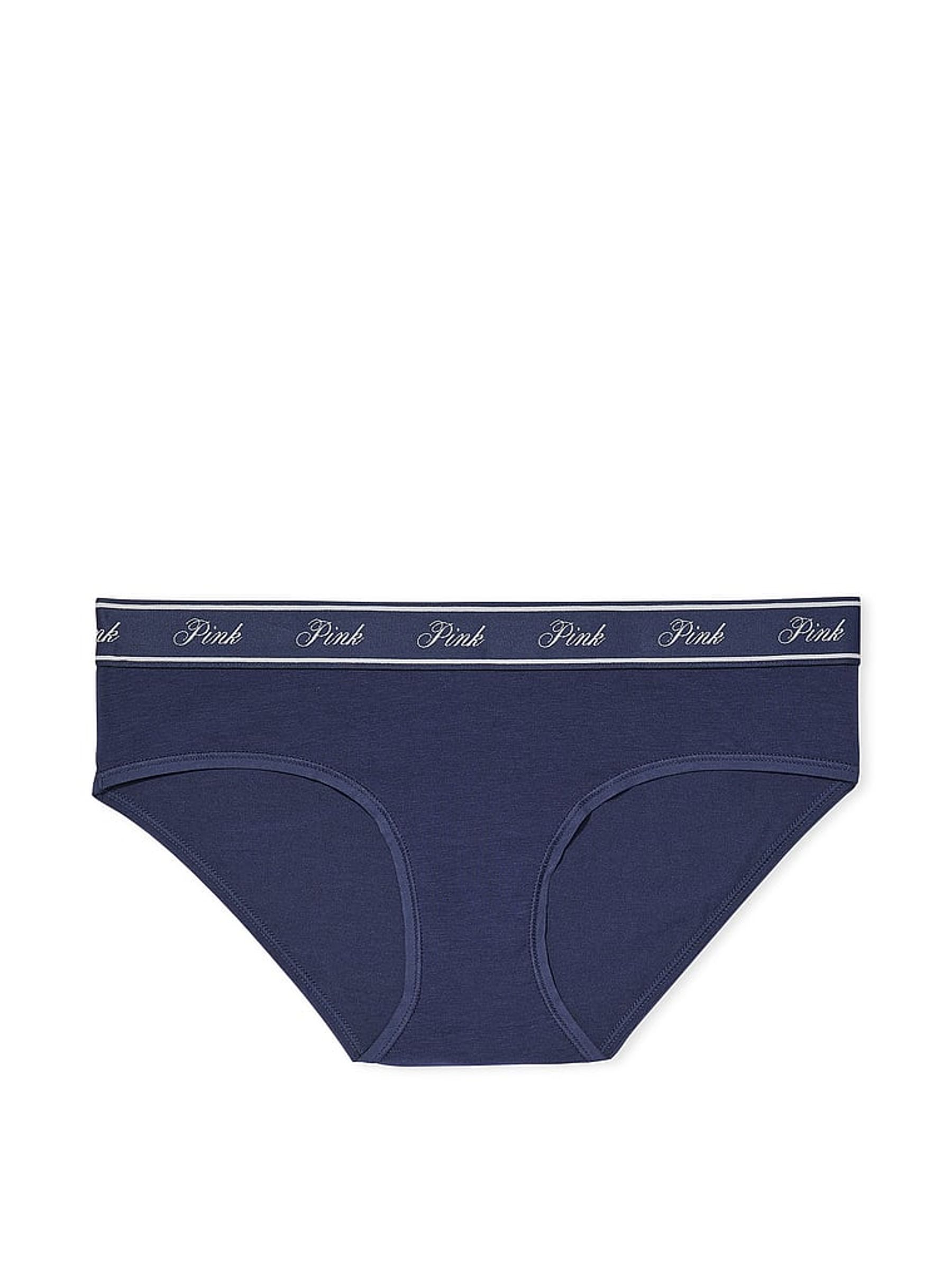 Midnight Navy Blue Hipster Cotton Logo Knickers - Image 3 of 3