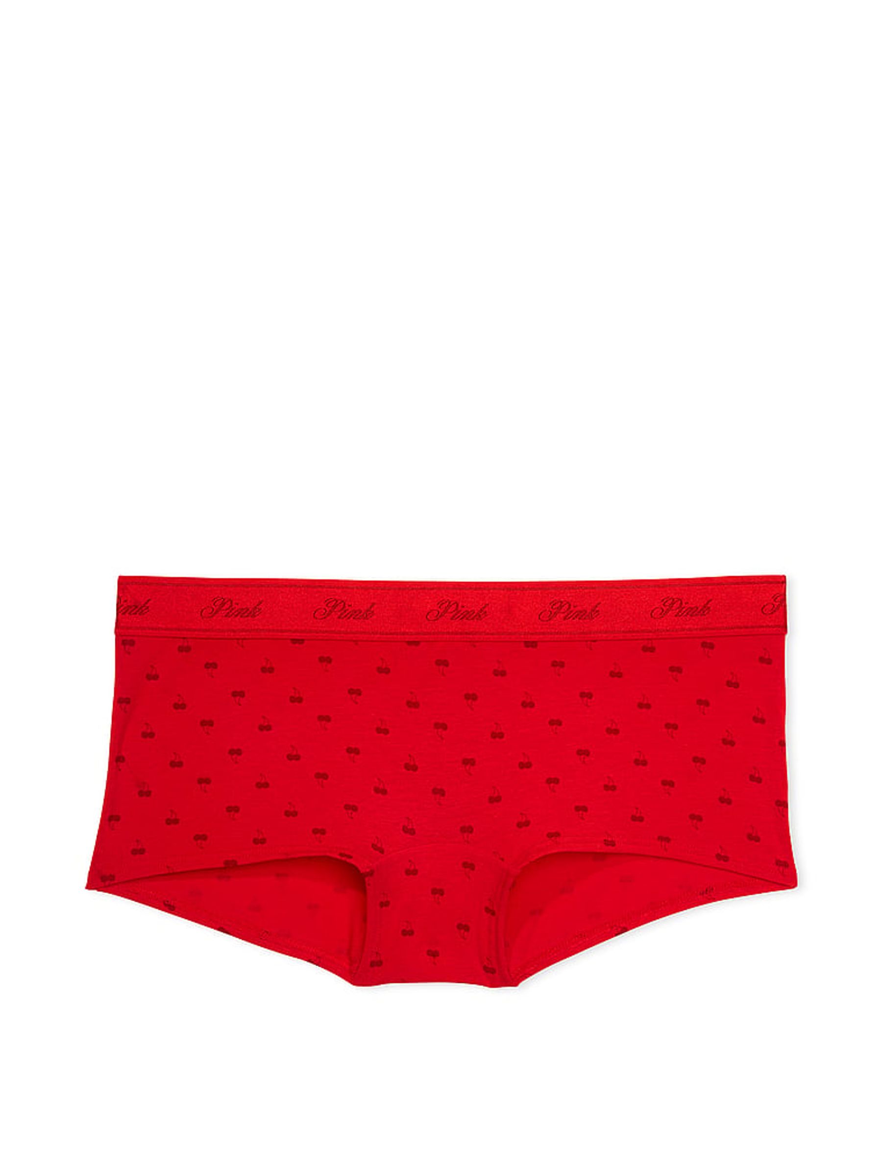 Bright Red Vermillion Cherries Short Cotton Logo Knickers - Image 3 of 3